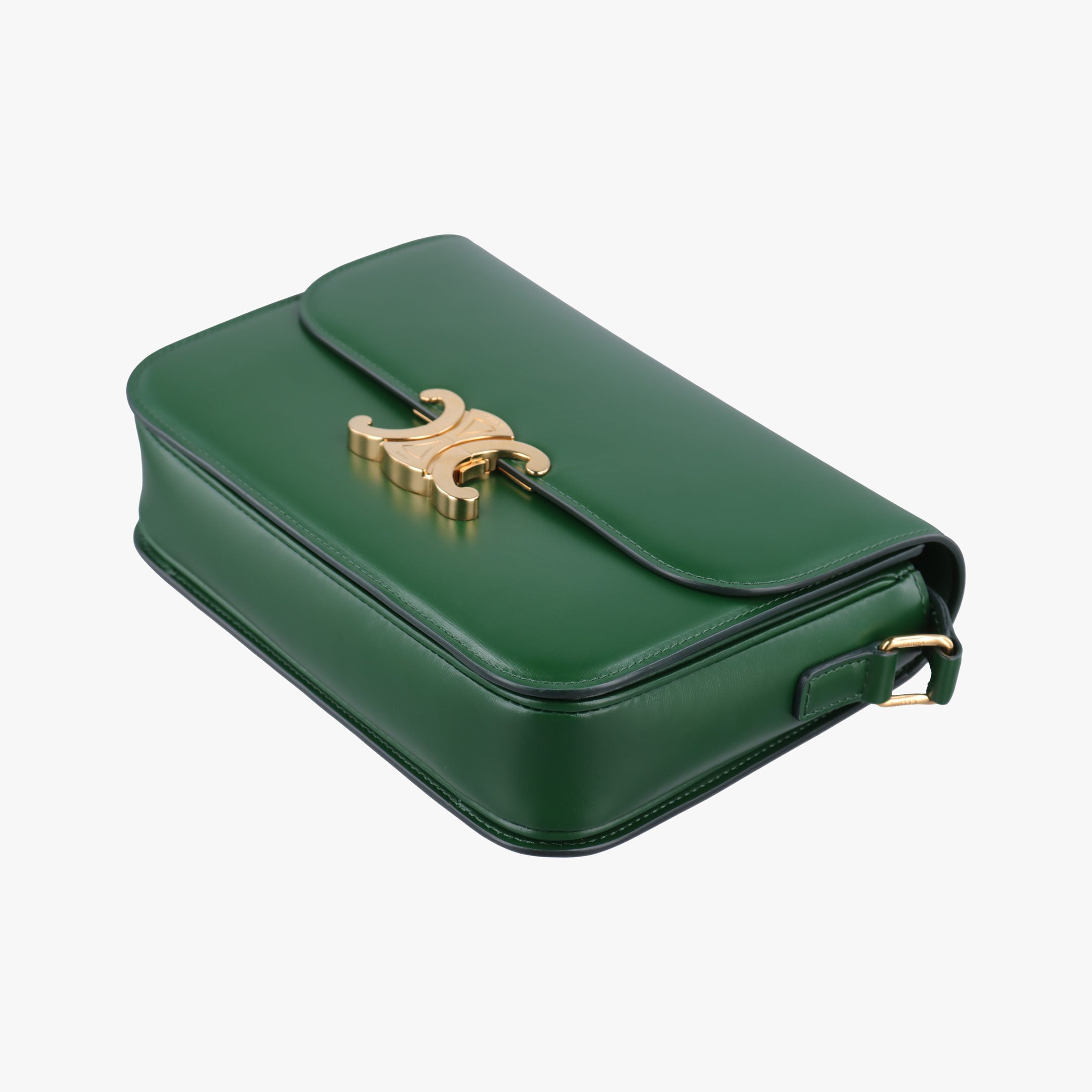Secondhand Celine Triomphe Green Leather  shoulderbag | stylenewstar