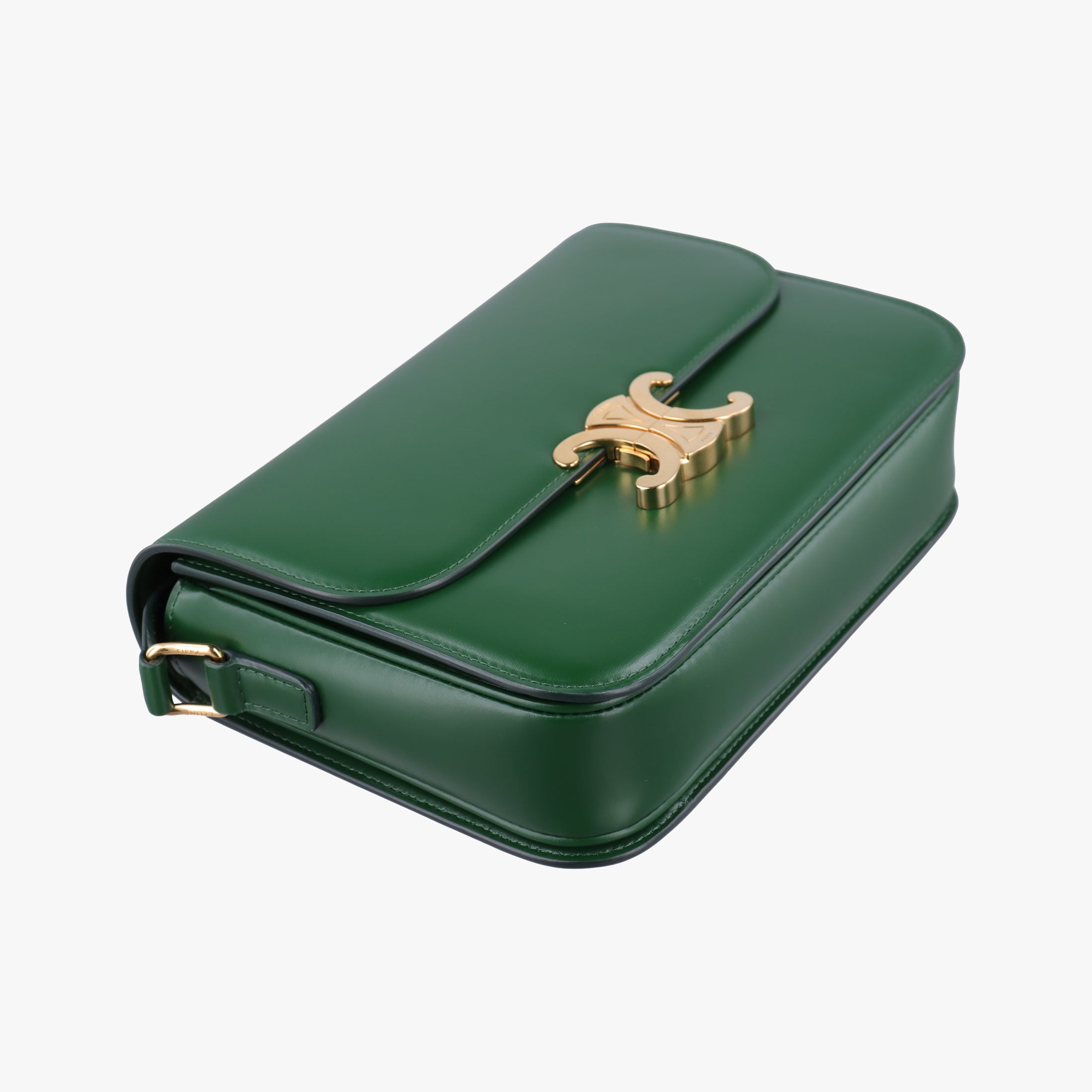 Secondhand Celine Triomphe Green Leather  shoulderbag | stylenewstar