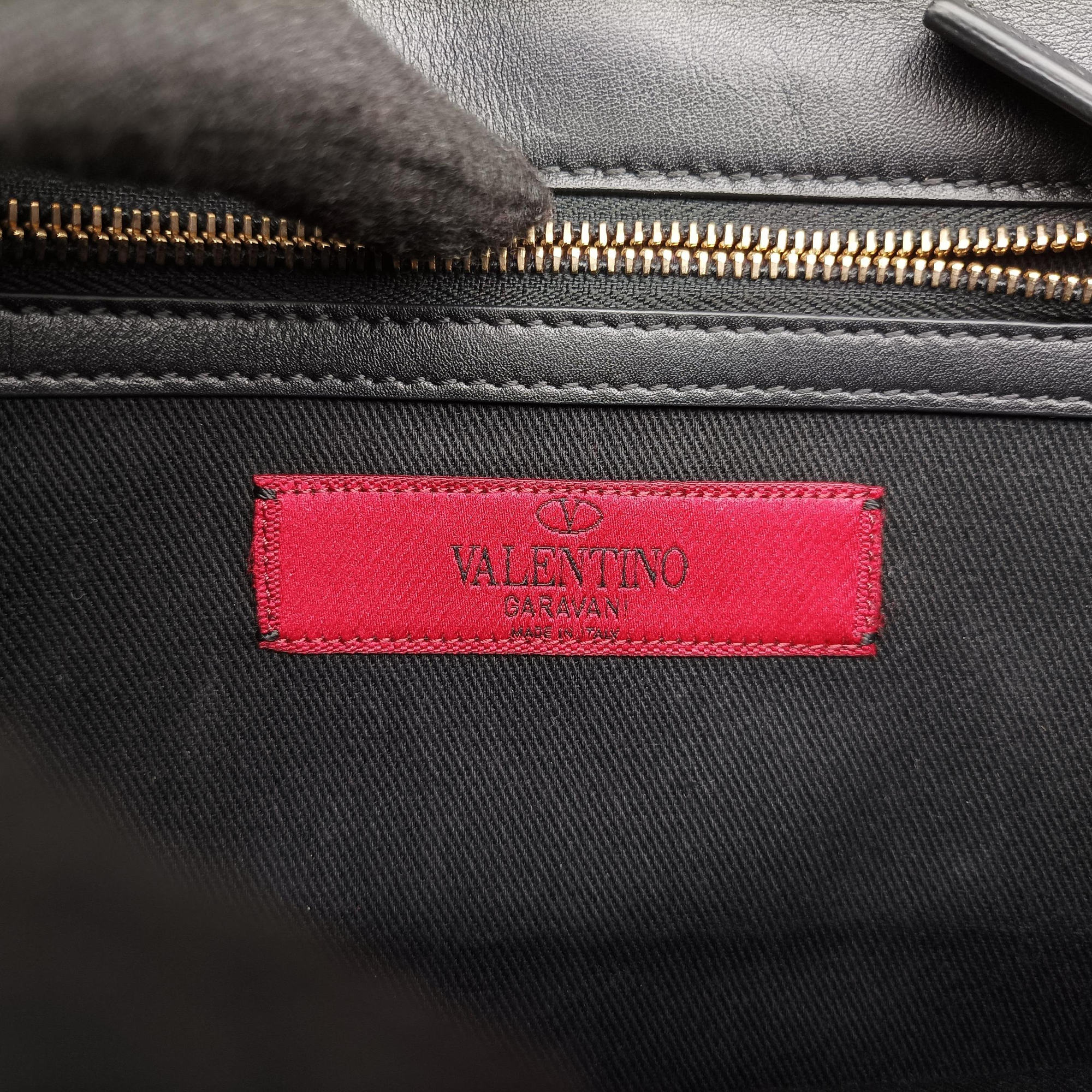 Pre-owned Valentino Rockstud Glam Lock Black Leather  shoulderbag | stylenewstar
