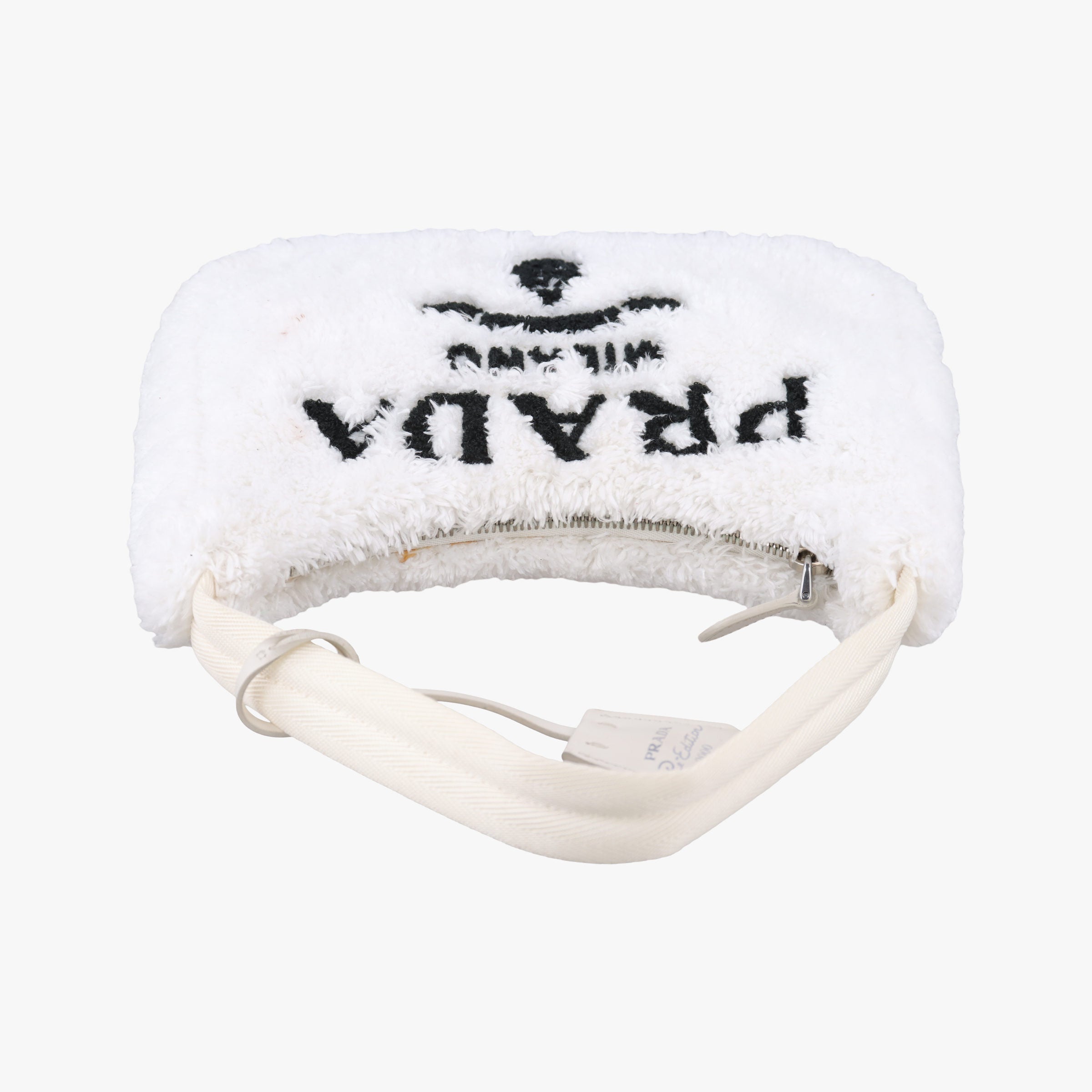 Vintage Prada Re-Edition2000 White Terry cloth 1NE515 handbag | stylenewstar