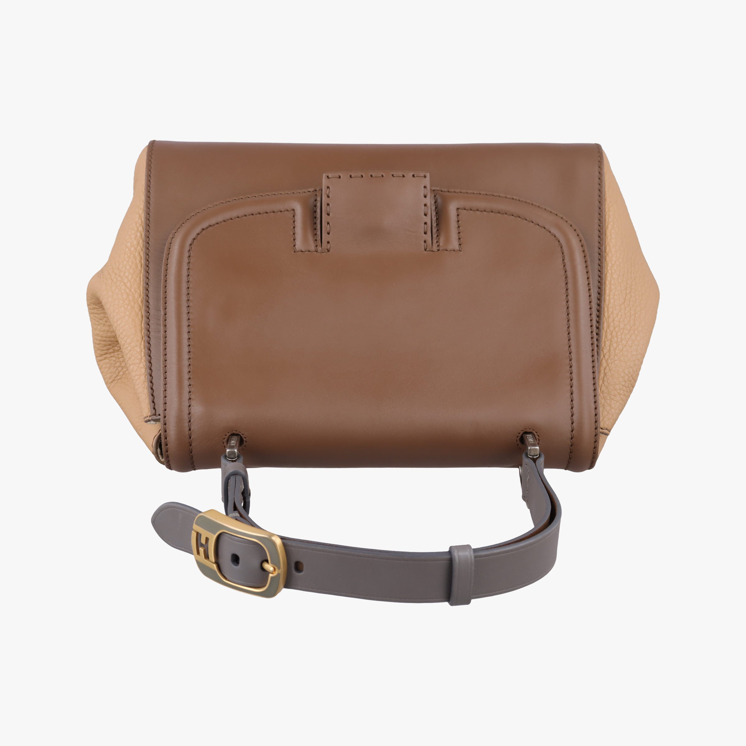 Vintage Fendi SILVANA Brown × Beige Leather 8BN234 shoulderbag | stylenewstar