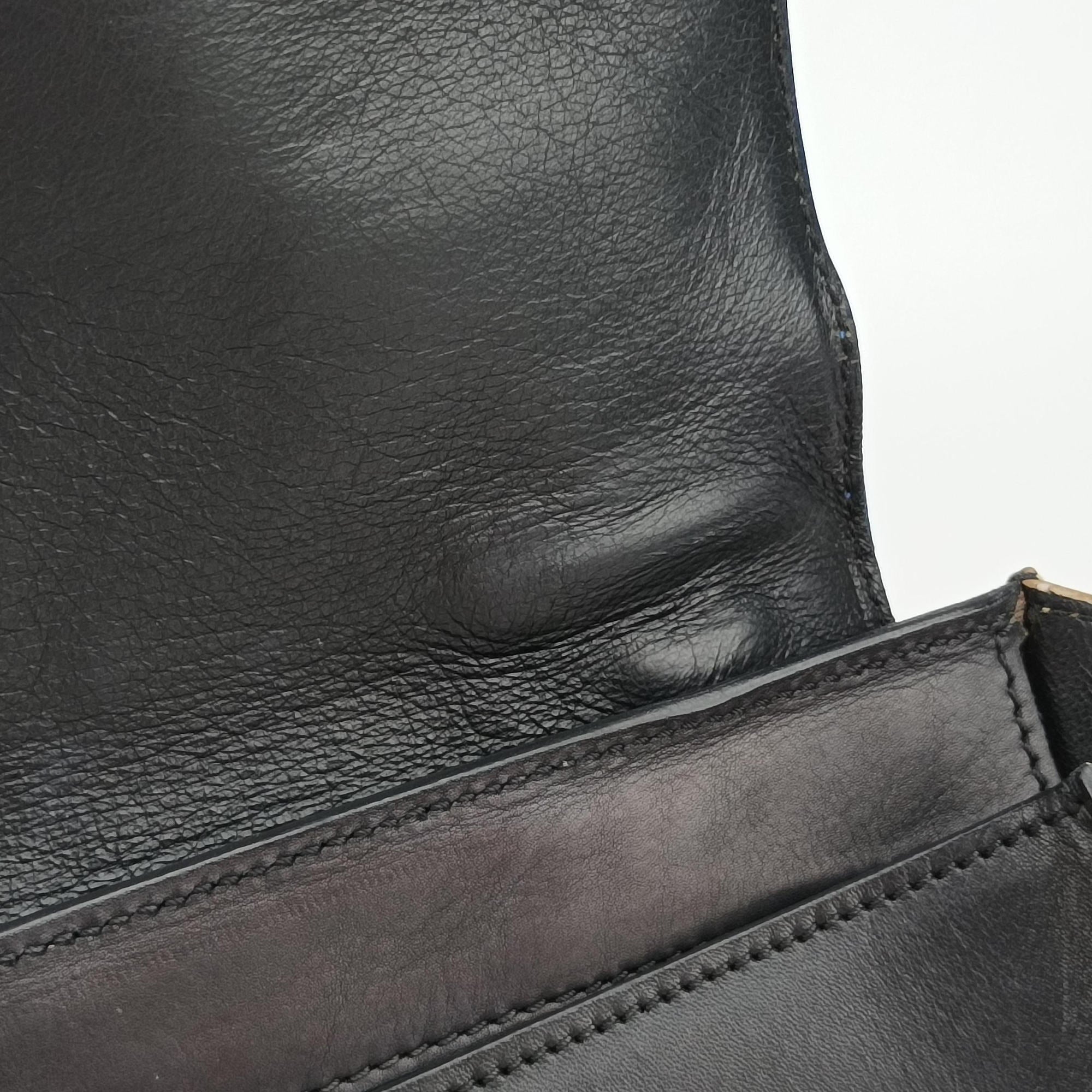 Vintage Celine Trapeze Blue ×beige ×Black Suede × leather  shoulderbag | stylenewstar