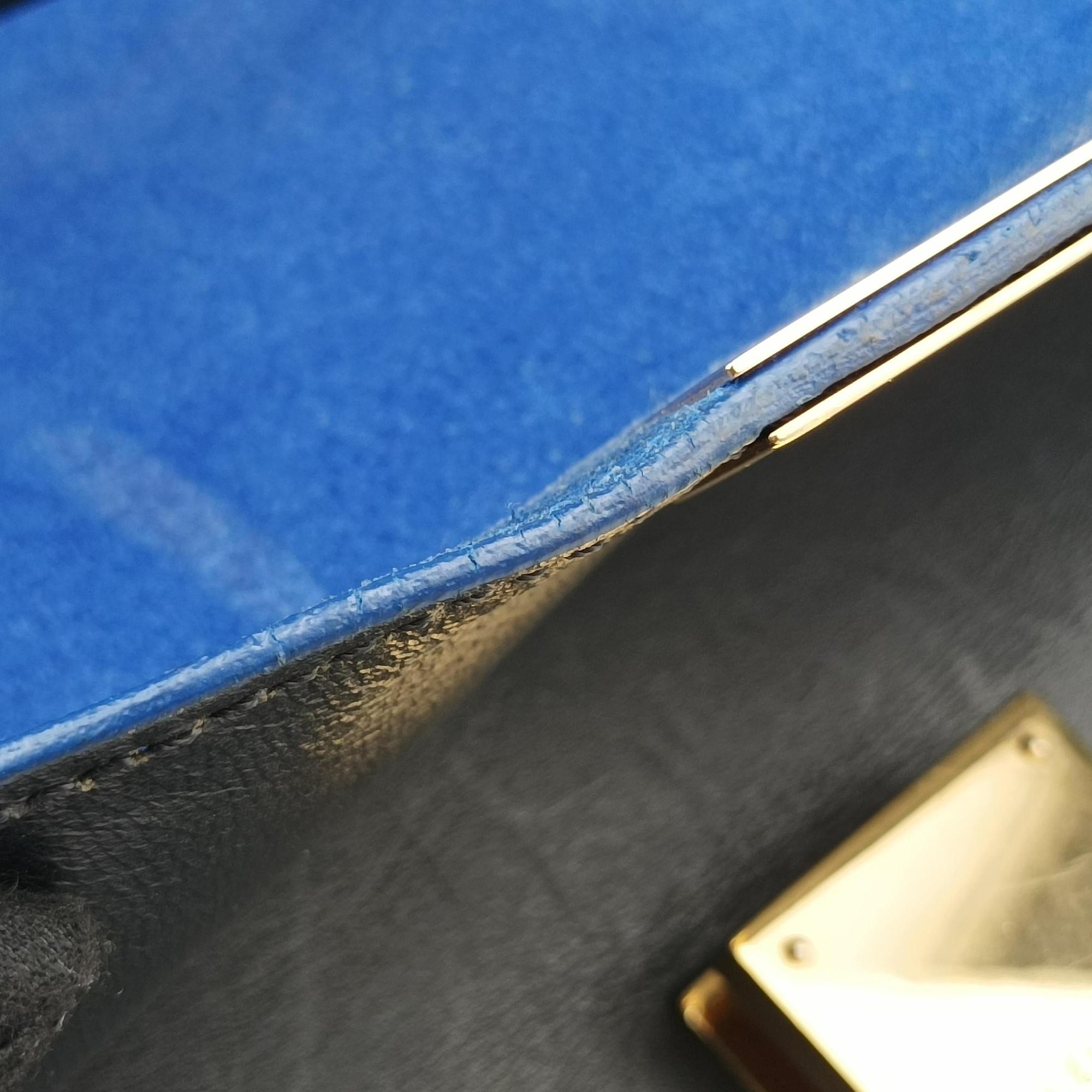 Vintage Celine Trapeze Blue ×beige ×Black Suede × leather  shoulderbag | stylenewstar