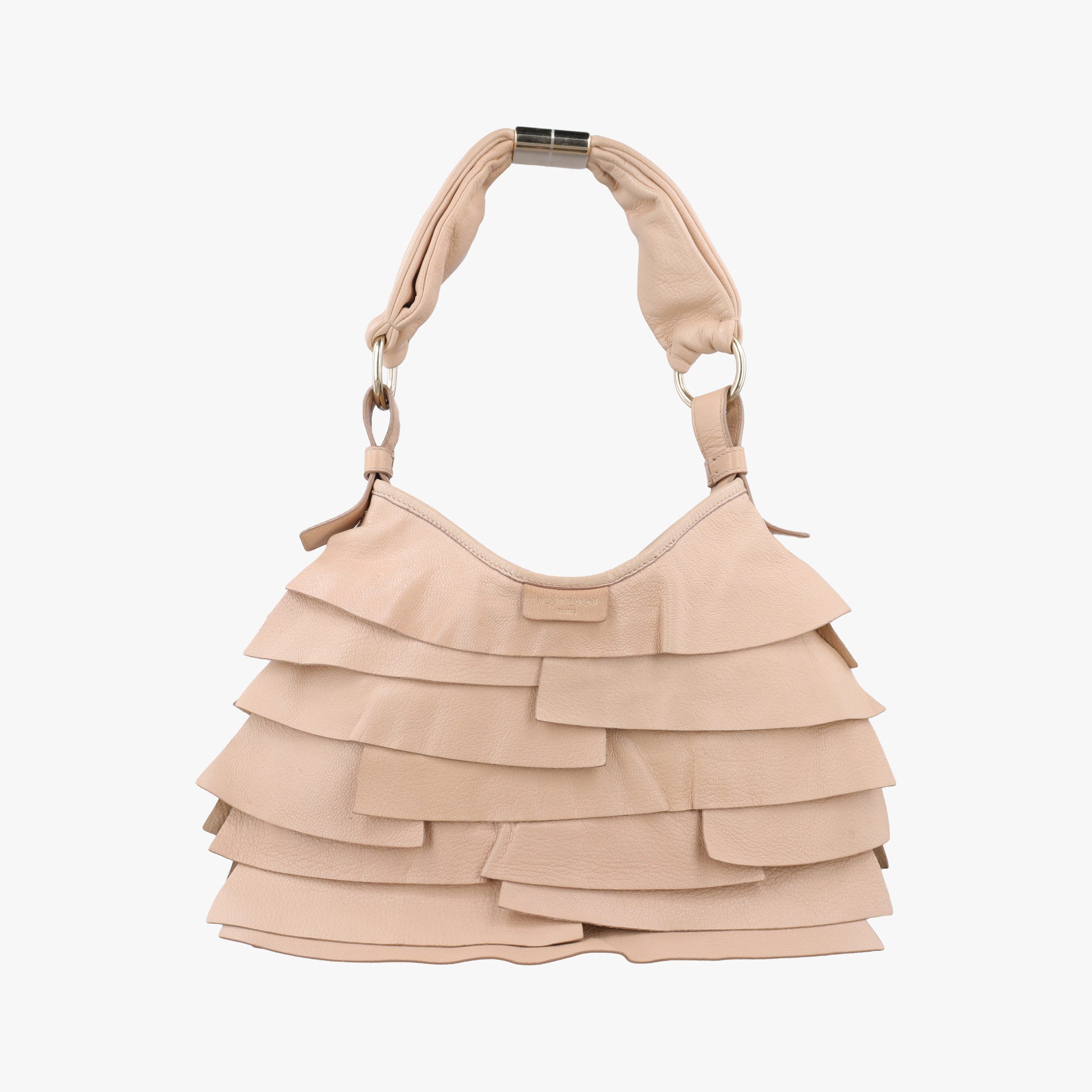 Pre-owned Yves Saint Laurent Mombasa Beige Leather 122245 handbag | stylenewstar