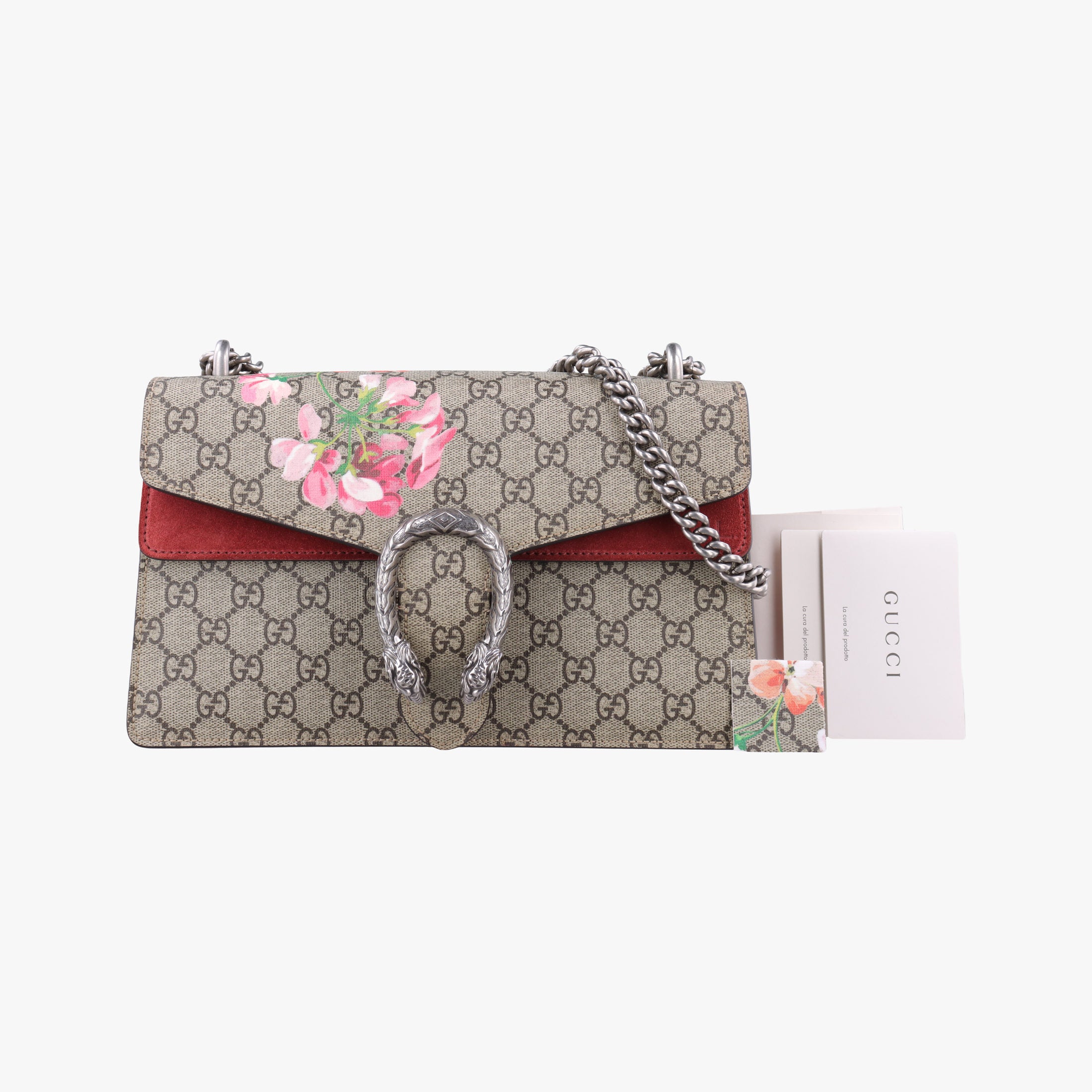 Pre-owned Gucci Dionysus BEIGE×RED×Multicolour PVC coated canvas × suede 400249 shoulderbag | stylenewstar