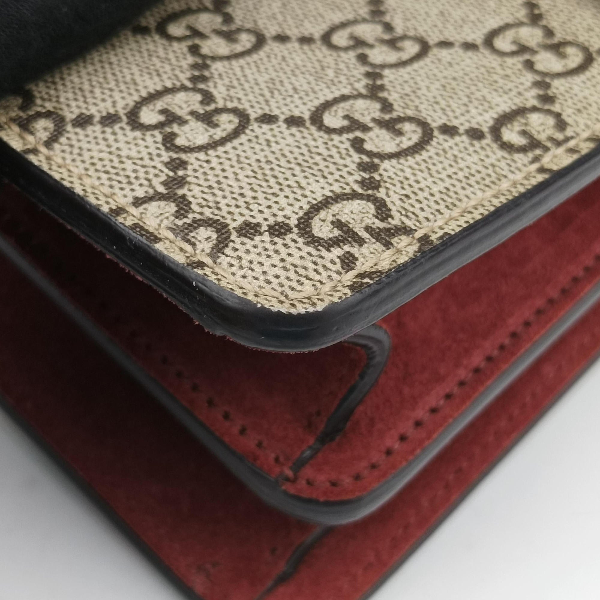 Pre-owned Gucci Dionysus BEIGE×RED×Multicolour PVC coated canvas × suede 400249 shoulderbag | stylenewstar