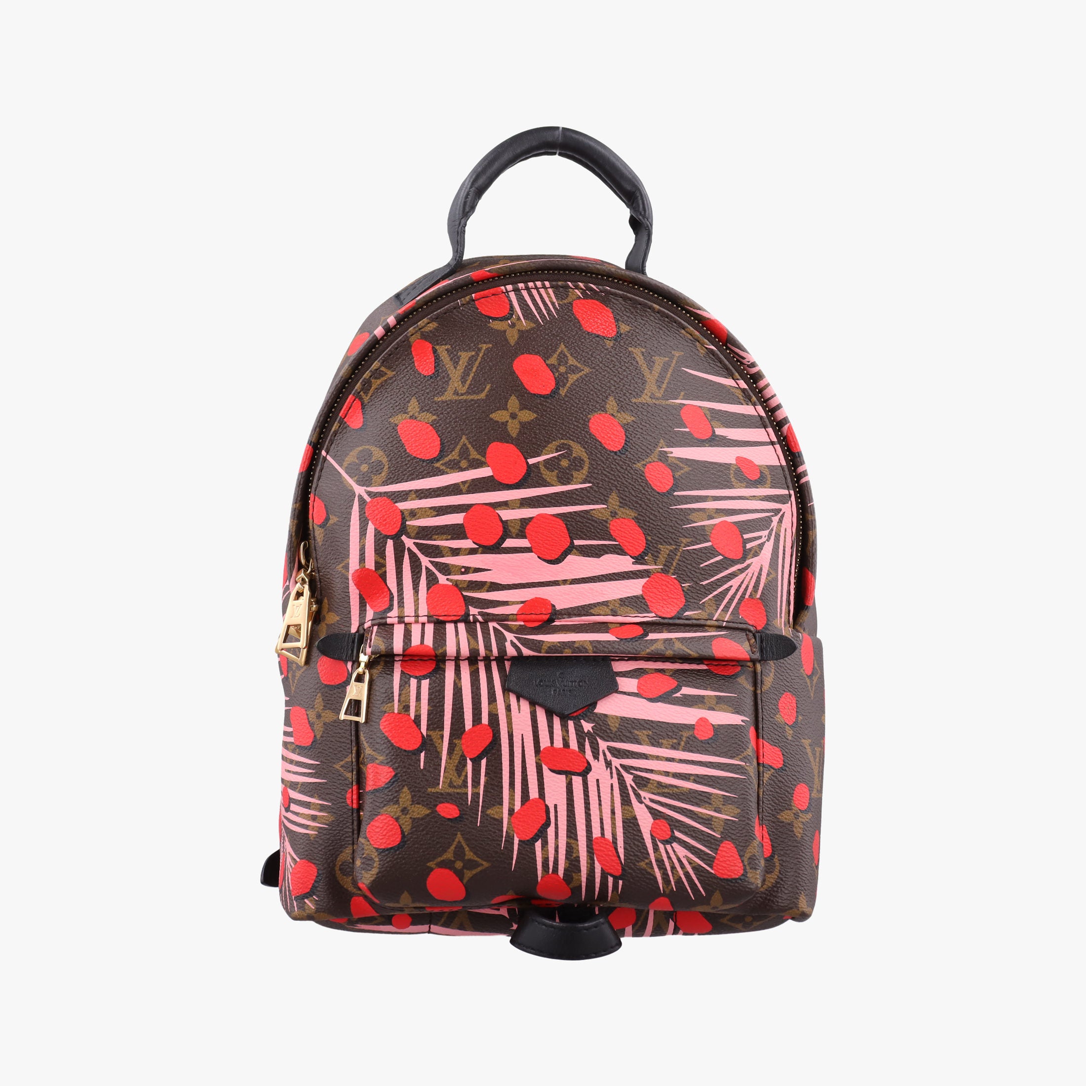Secondhand Louis Vuitton Palm Springs PM brown×SUGAR PINK POPPY Monogram Jungle dot M41981 backpack/rucksack | stylenewstar