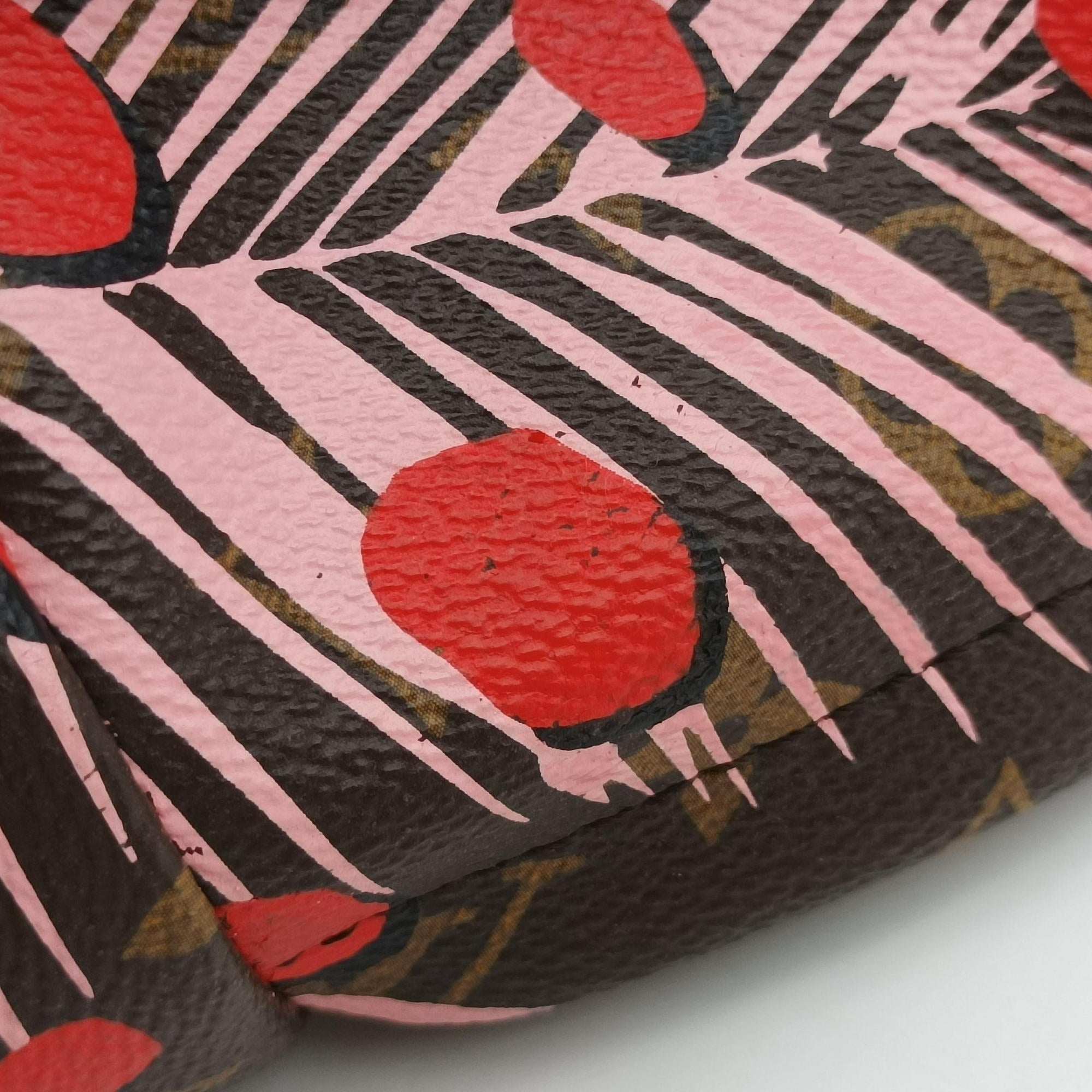 Secondhand Louis Vuitton Palm Springs PM brown×SUGAR PINK POPPY Monogram Jungle dot M41981 backpack/rucksack | stylenewstar