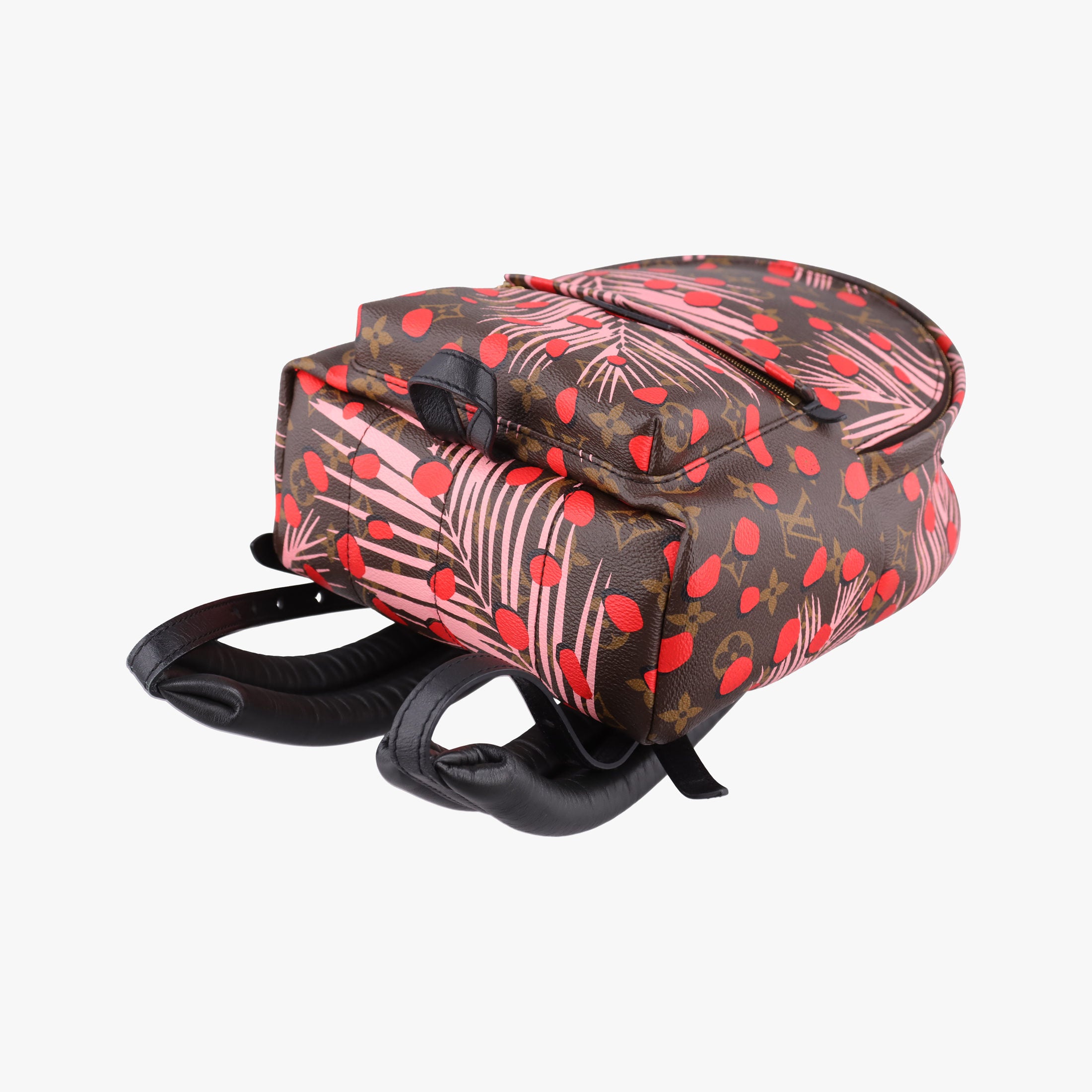 Secondhand Louis Vuitton Palm Springs PM brown×SUGAR PINK POPPY Monogram Jungle dot M41981 backpack/rucksack | stylenewstar