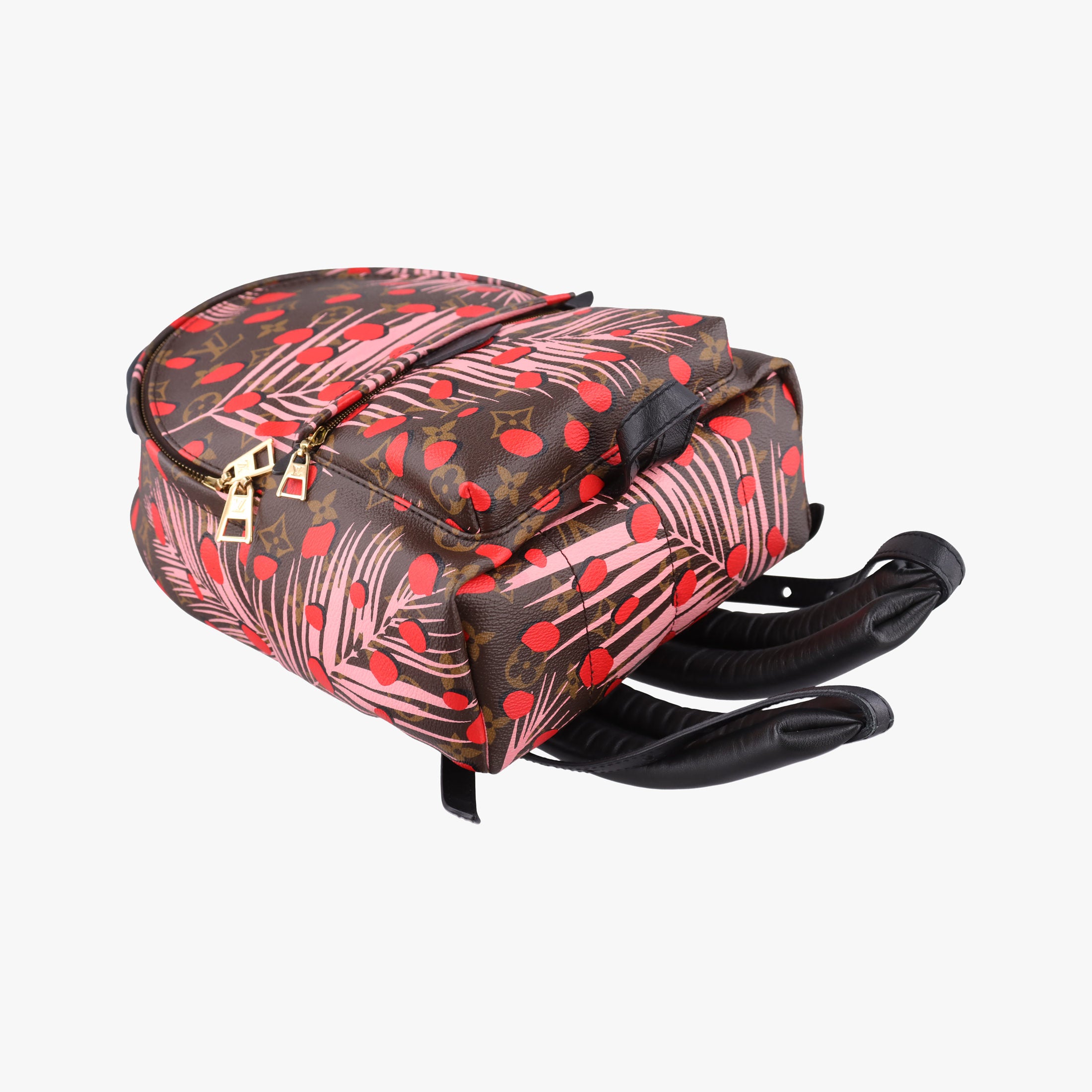Secondhand Louis Vuitton Palm Springs PM brown×SUGAR PINK POPPY Monogram Jungle dot M41981 backpack/rucksack | stylenewstar