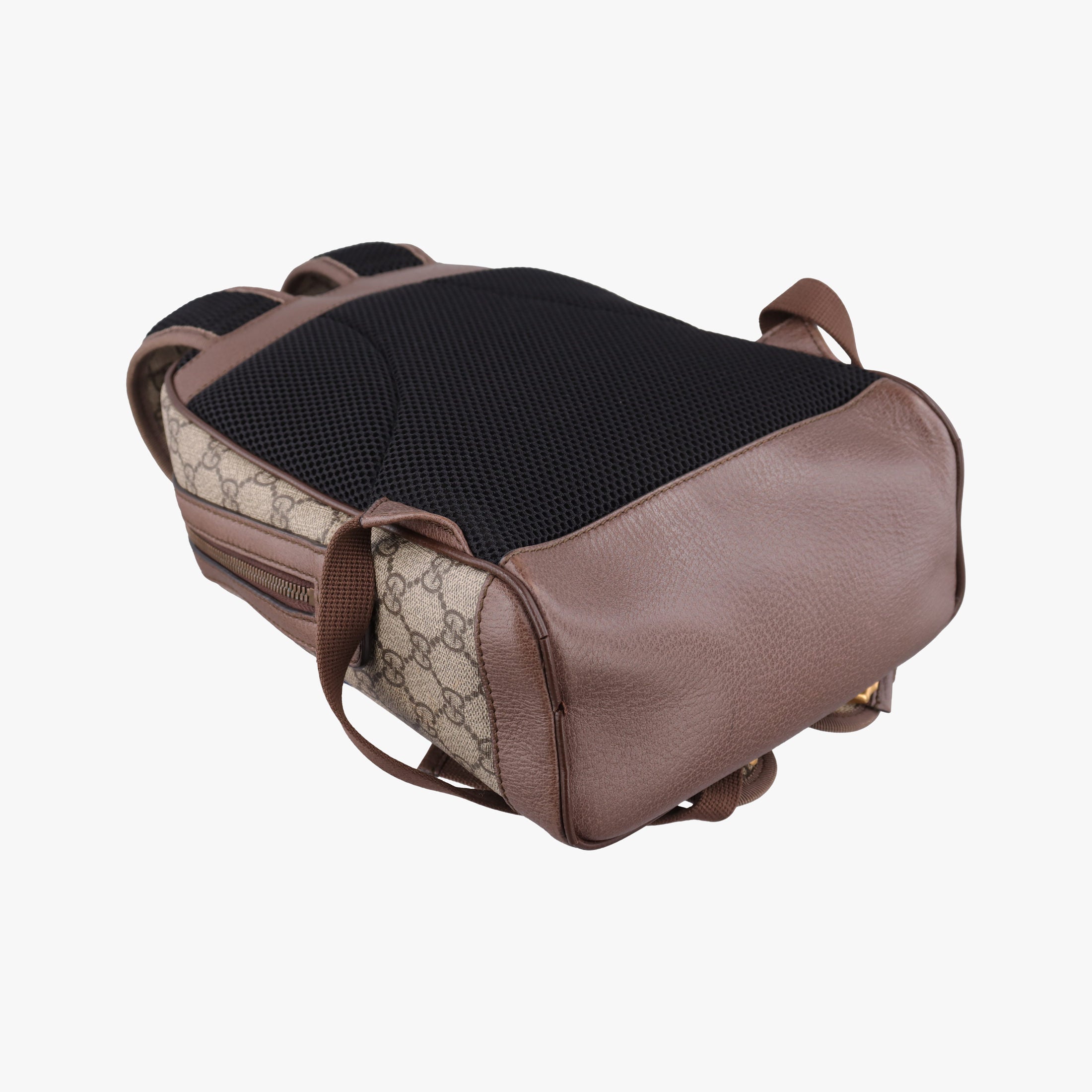Pre-owned Gucci The Three Little Pigs Brown PVC coated canvas×leather 552884 backpack/rucksack | stylenewstar