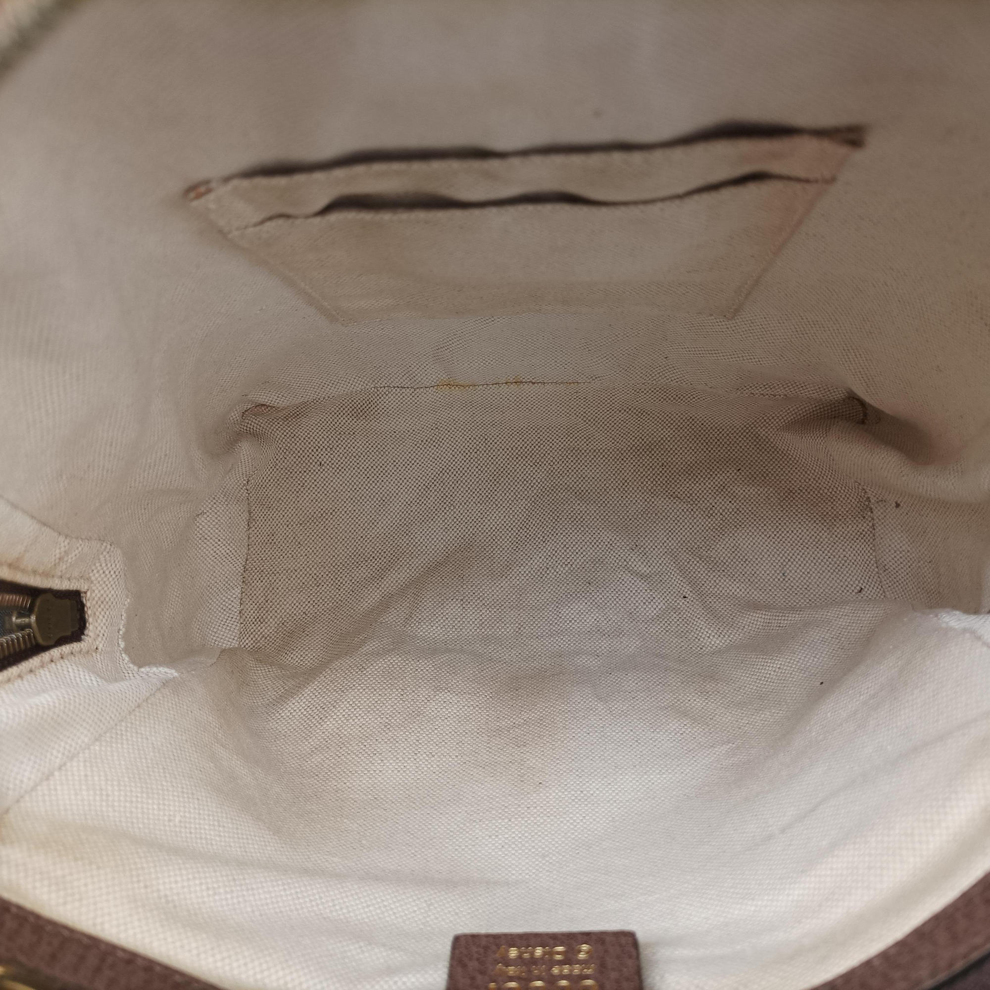 Pre-owned Gucci The Three Little Pigs Brown PVC coated canvas×leather 552884 backpack/rucksack | stylenewstar