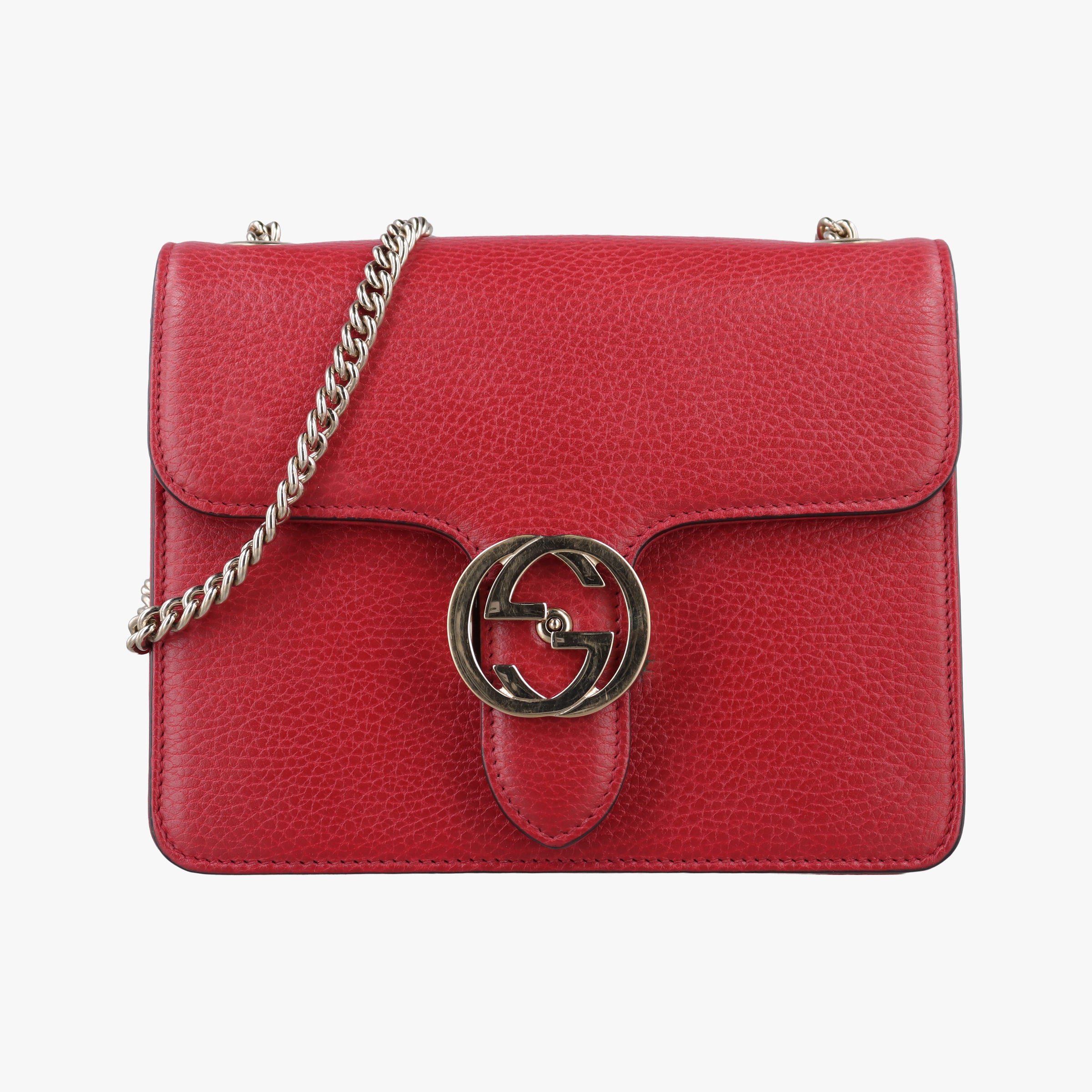 Vintage Gucci Interlocking G Red Leather 510304 shoulderbag | stylenewstar