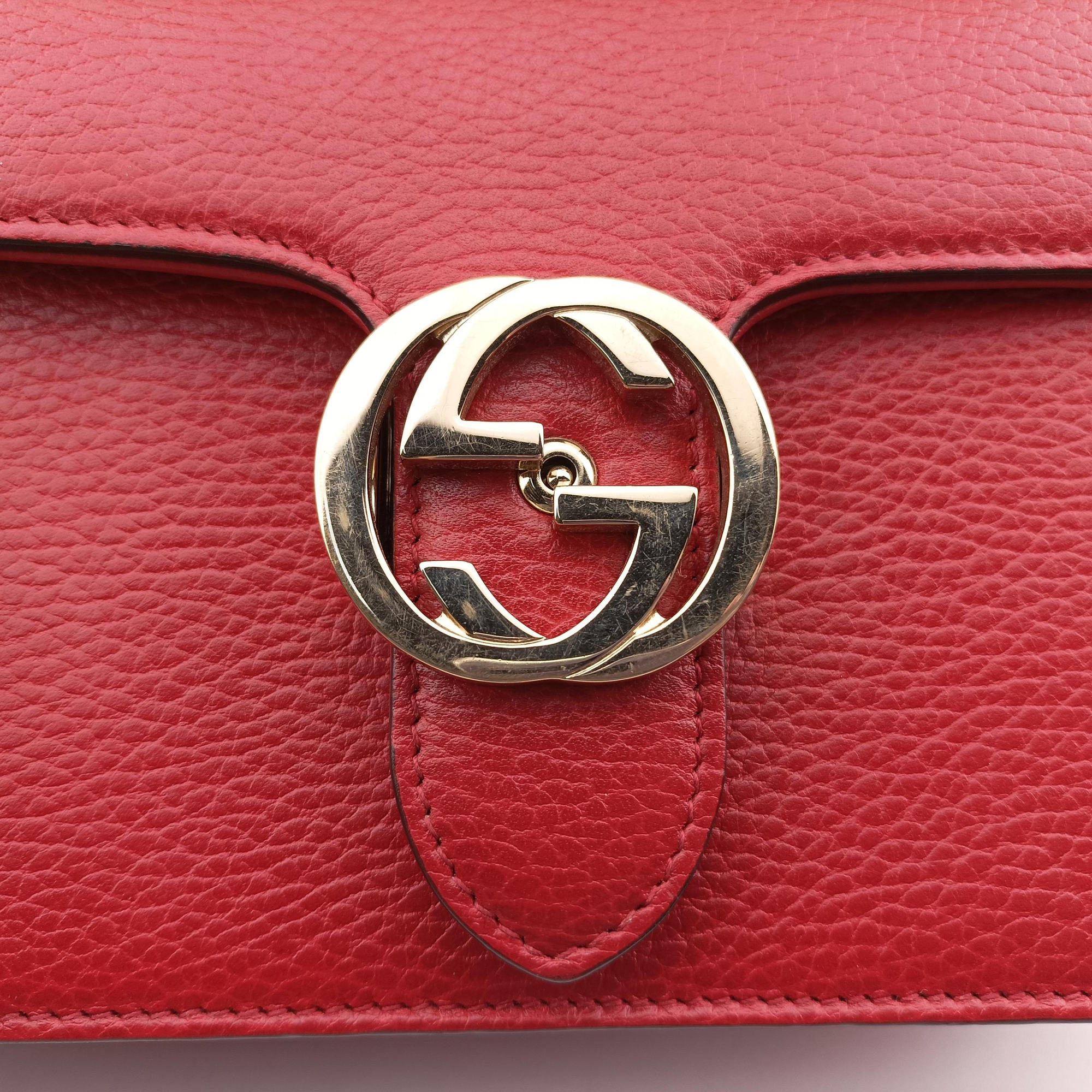 Vintage Gucci Interlocking G Red Leather 510304 shoulderbag | stylenewstar