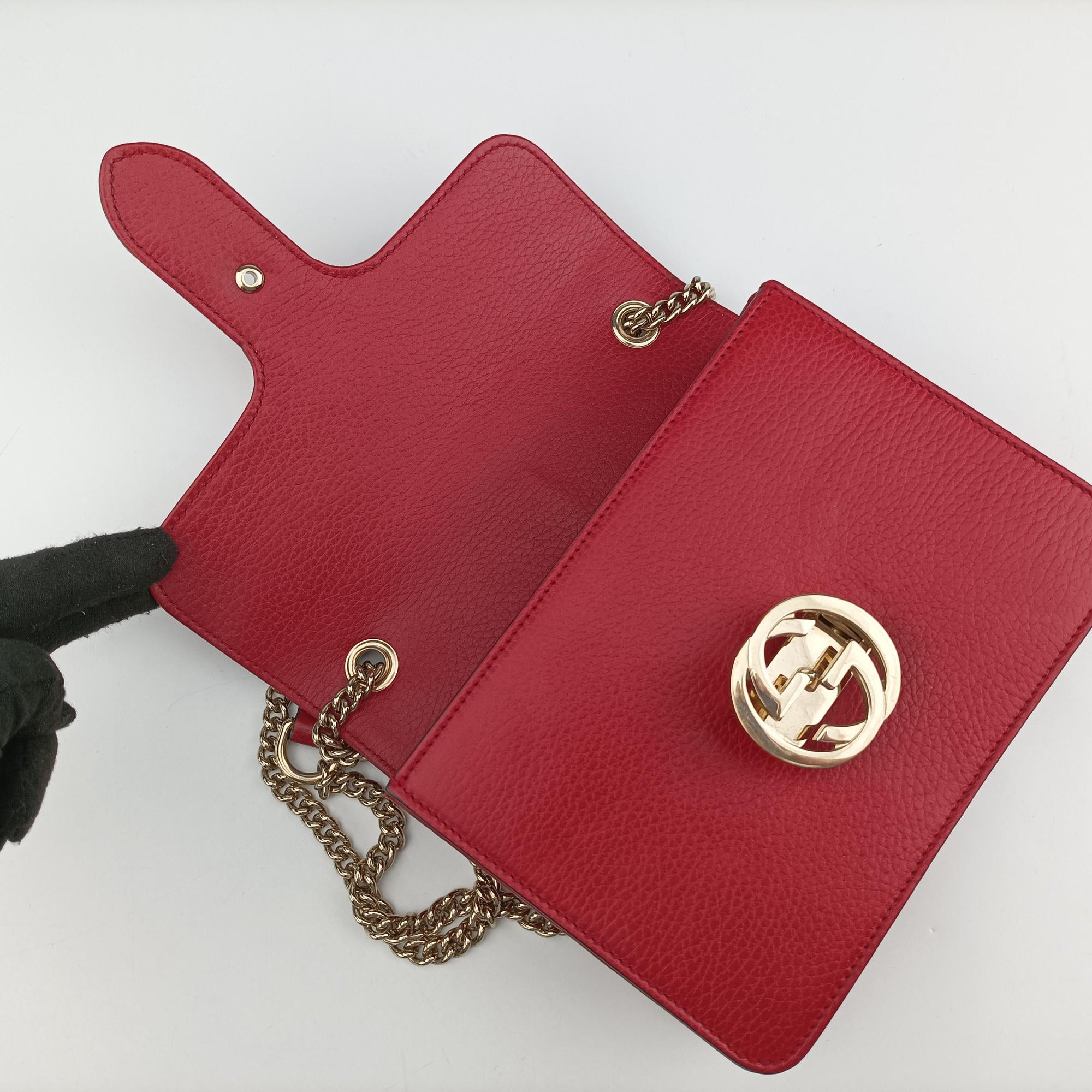 Vintage Gucci Interlocking G Red Leather 510304 shoulderbag | stylenewstar