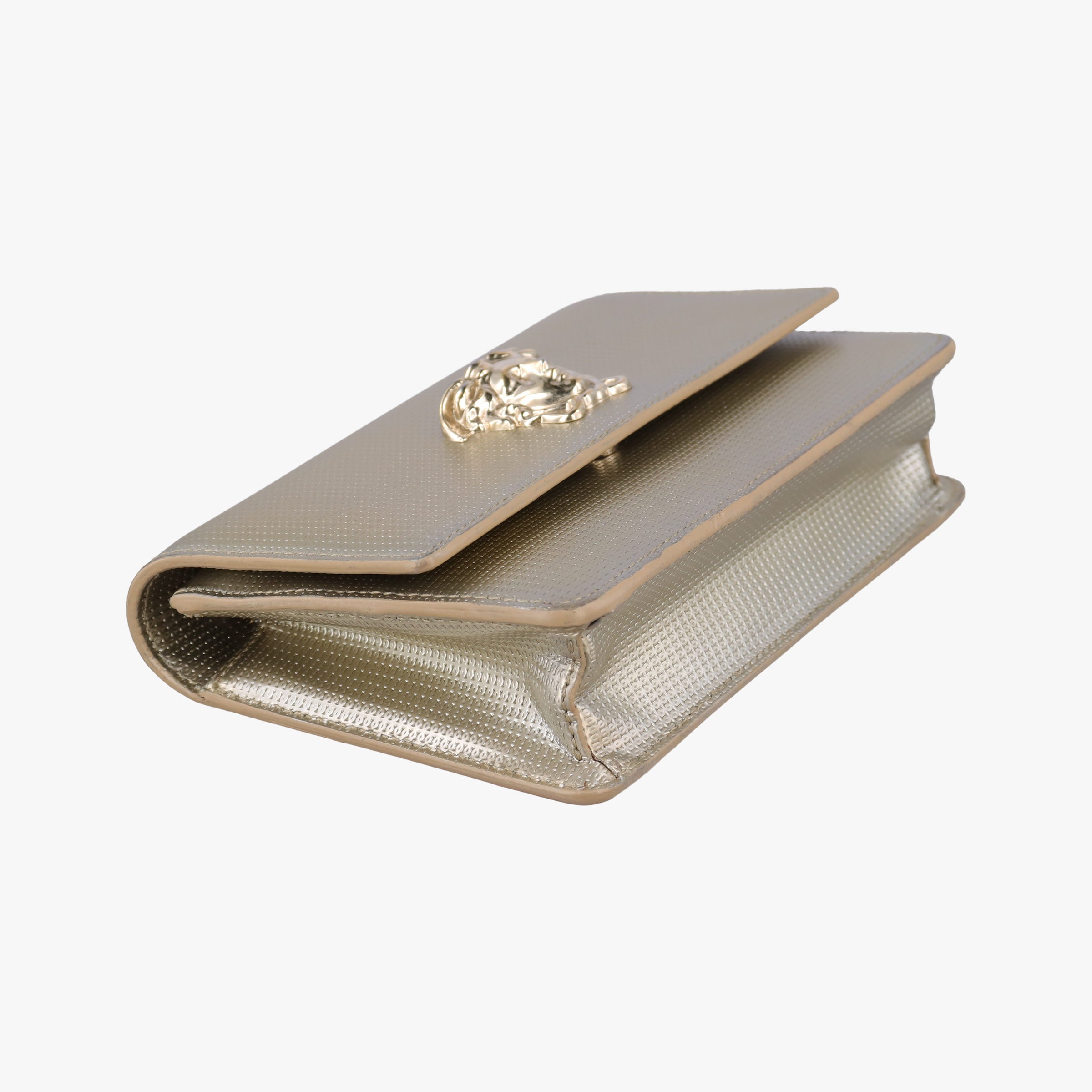 Pre-owned VERSACE medusa Golden Leather  shoulderbag | stylenewstar