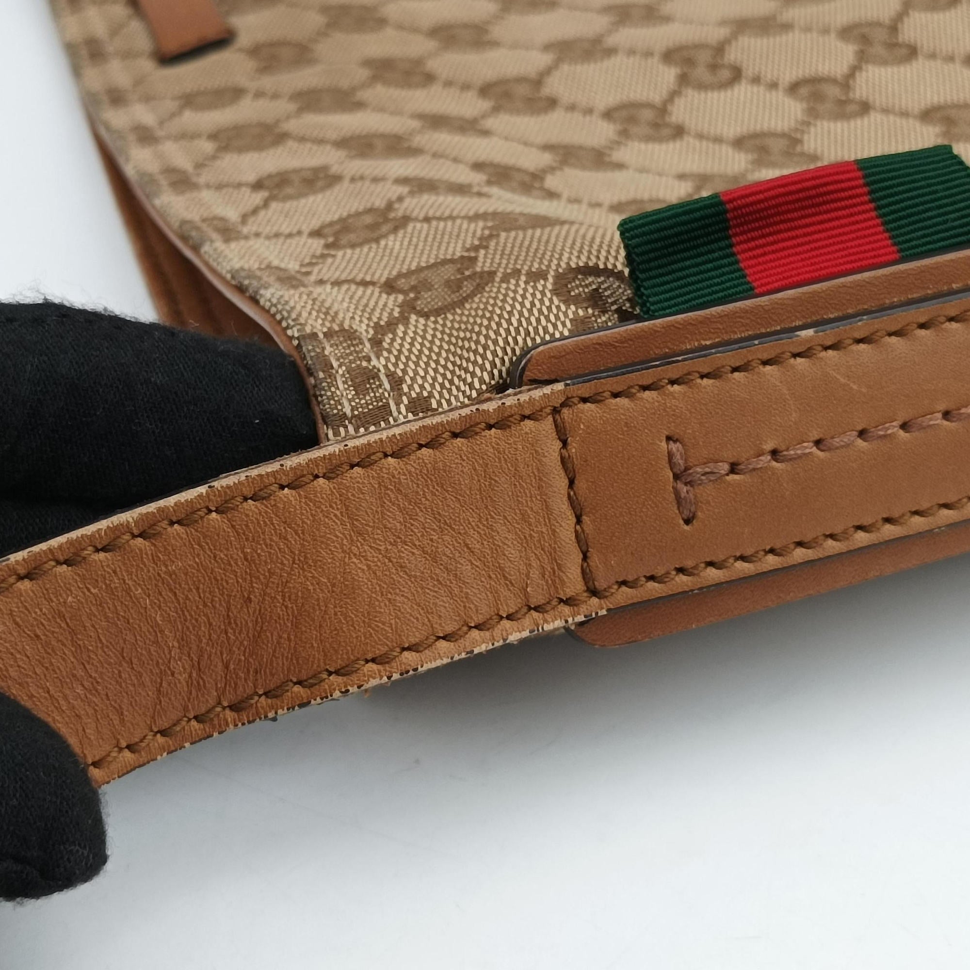Pre-owned Gucci GG Canvas Brown canvas×leather 308930 shoulderbag | stylenewstar
