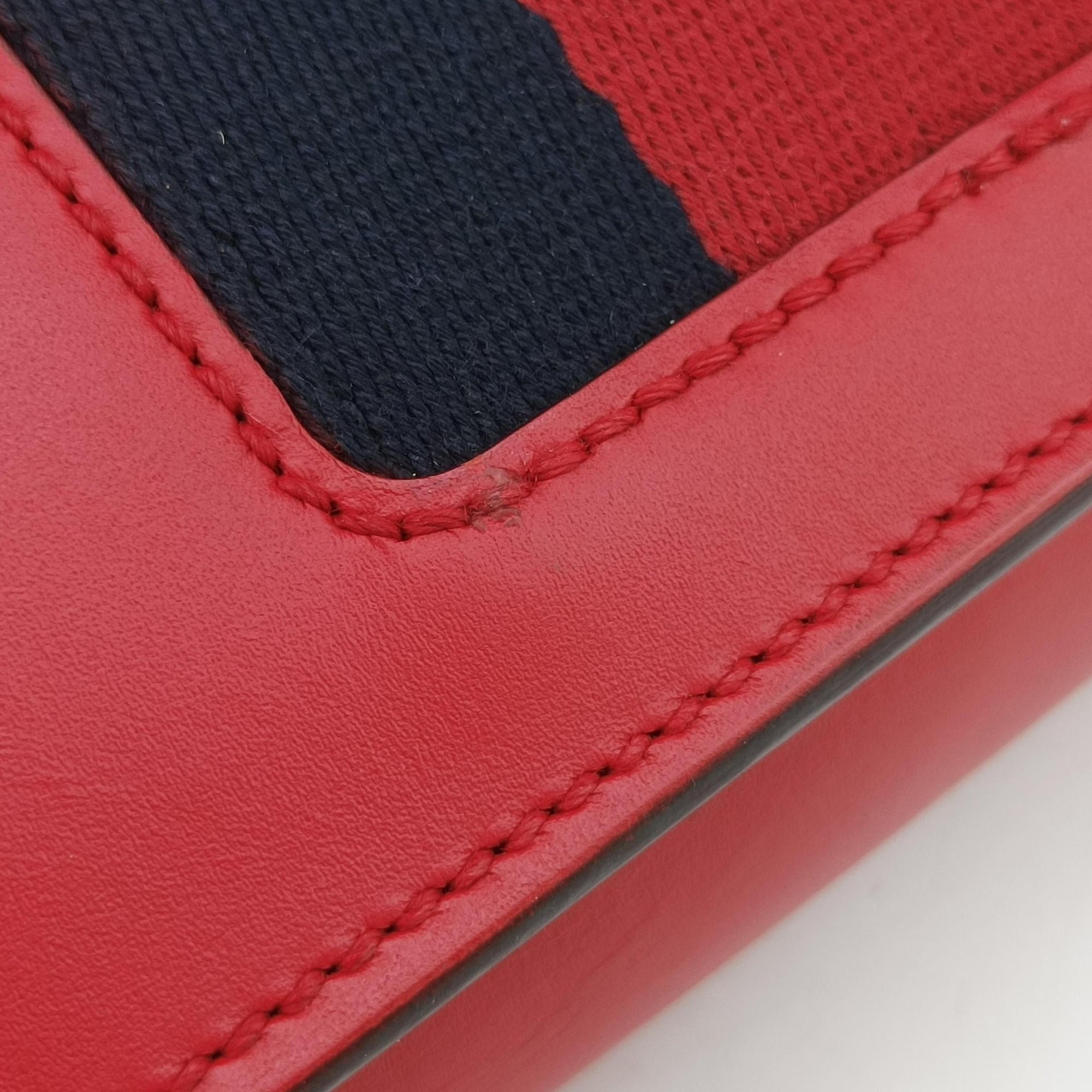 Vintage Gucci Sylvie Red×navy Leather 421882 shoulderbag | stylenewstar