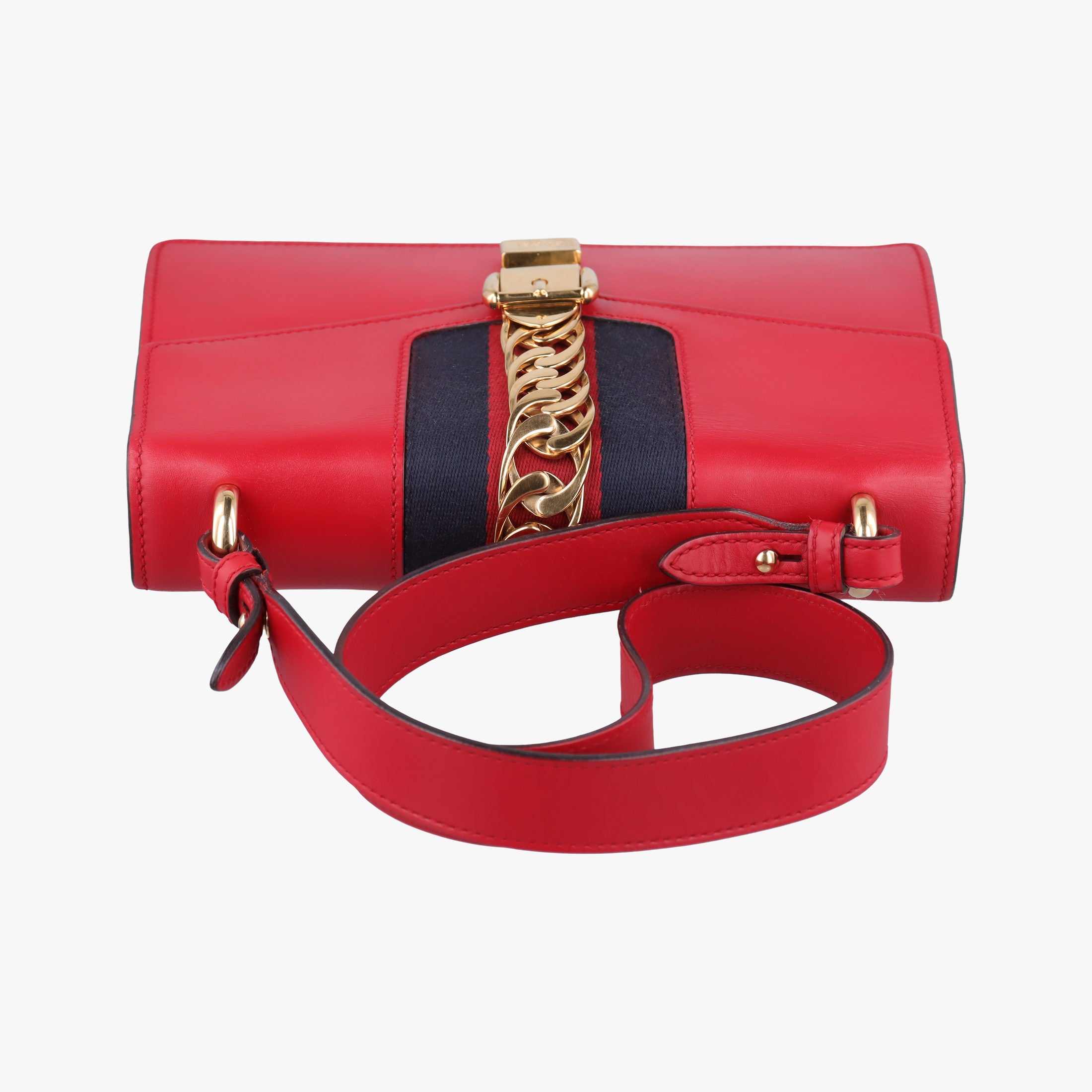 Vintage Gucci Sylvie Red×navy Leather 421882 shoulderbag | stylenewstar