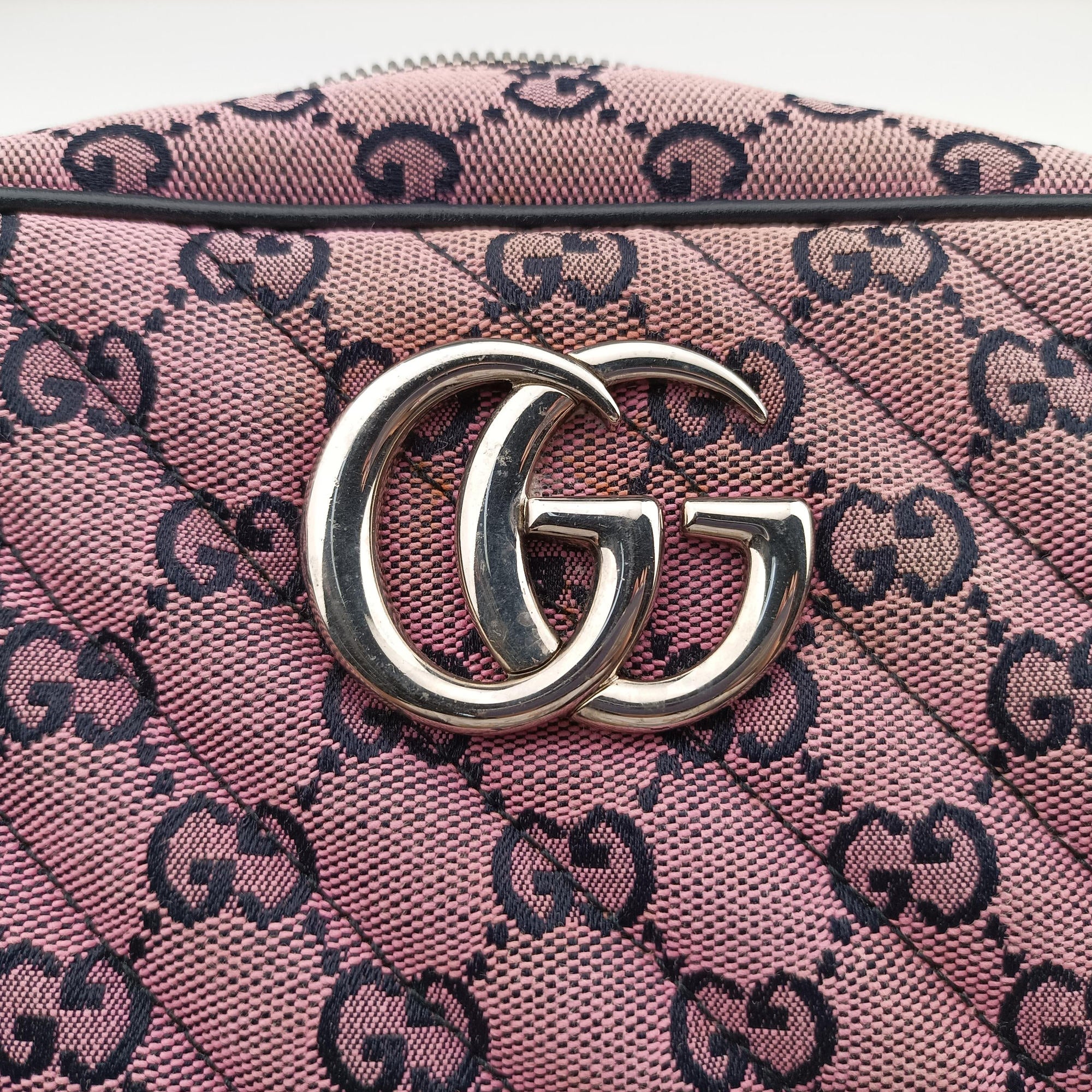 Pre-owned Gucci GG Marmont Purple canvas 447632 shoulderbag | stylenewstar