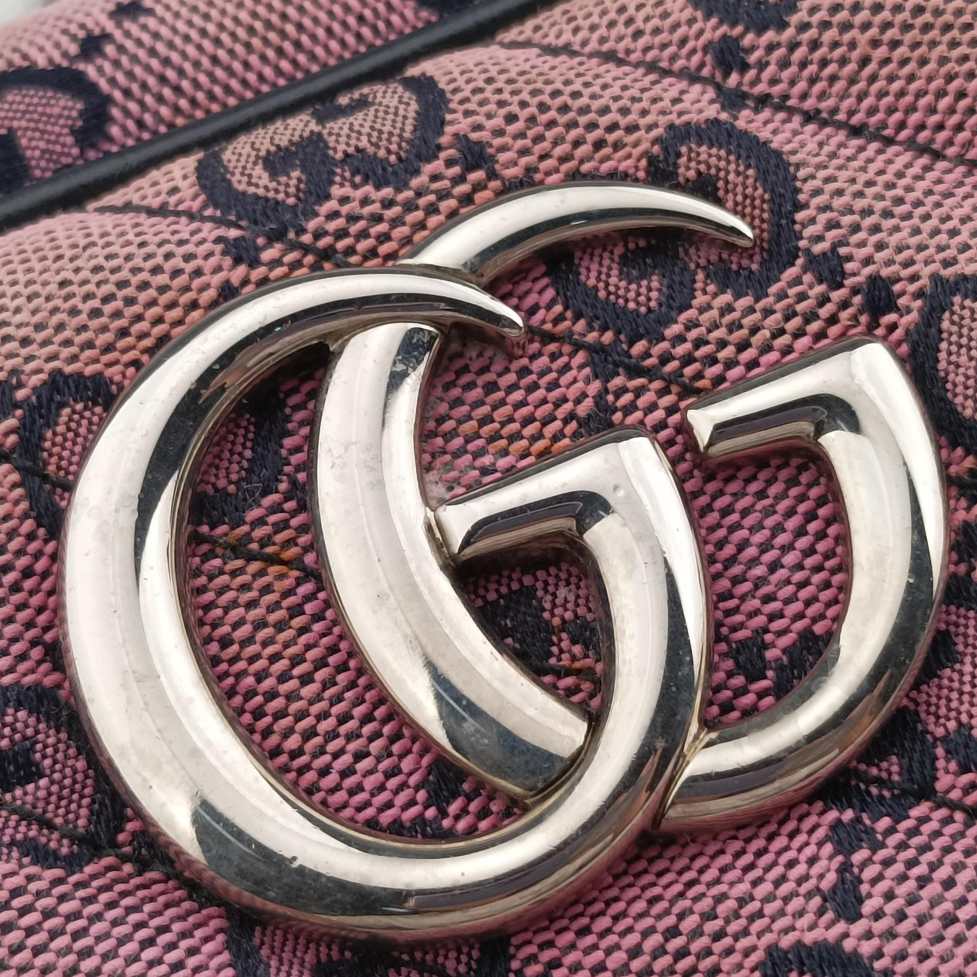 Pre-owned Gucci GG Marmont Purple canvas 447632 shoulderbag | stylenewstar