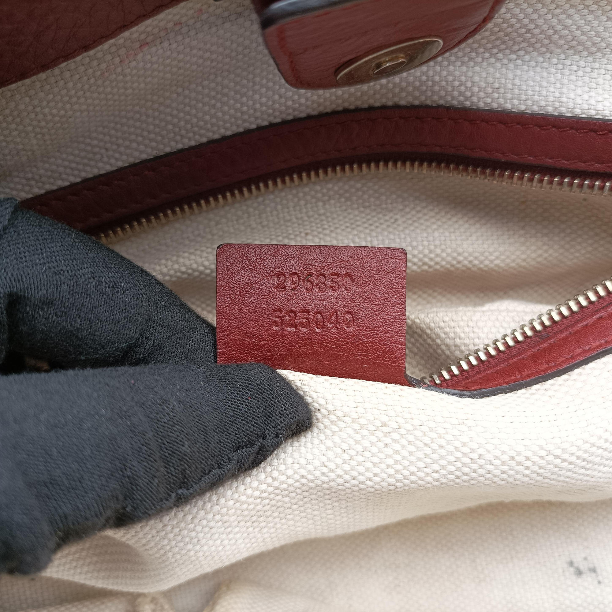 Pre-owned Gucci GG Canvas Sherry Red×Beige canvas×leather 296850 handbag | stylenewstar