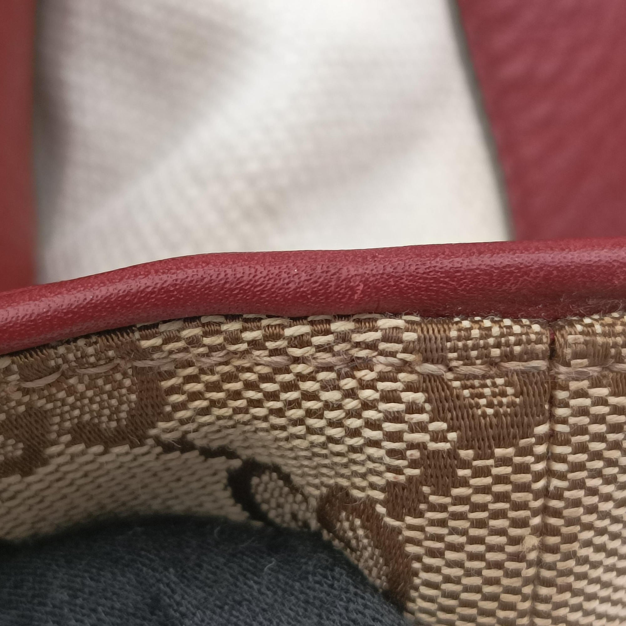 Pre-owned Gucci GG Canvas Sherry Red×Beige canvas×leather 296850 handbag | stylenewstar