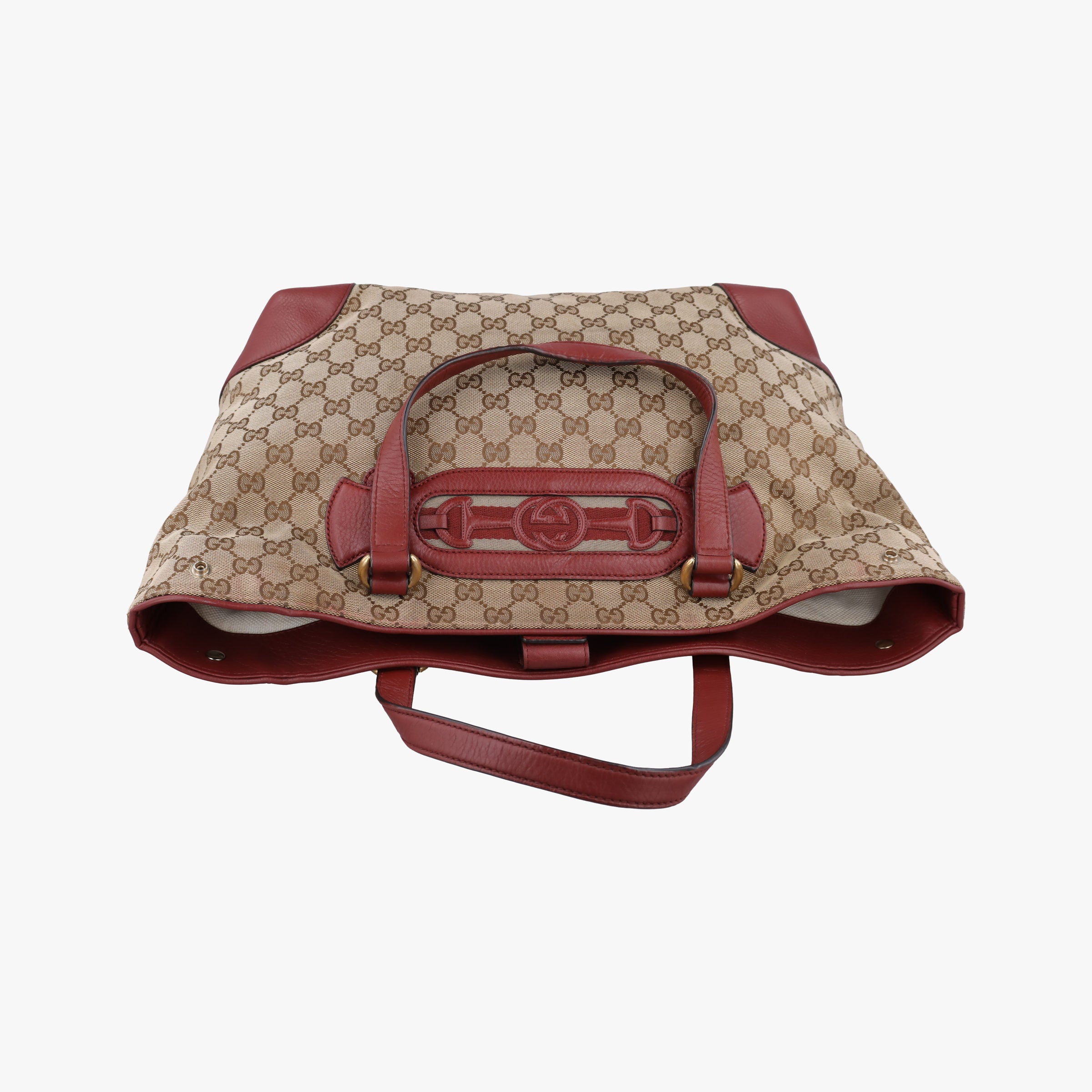 Pre-owned Gucci GG Canvas Sherry Red×Beige canvas×leather 296850 handbag | stylenewstar