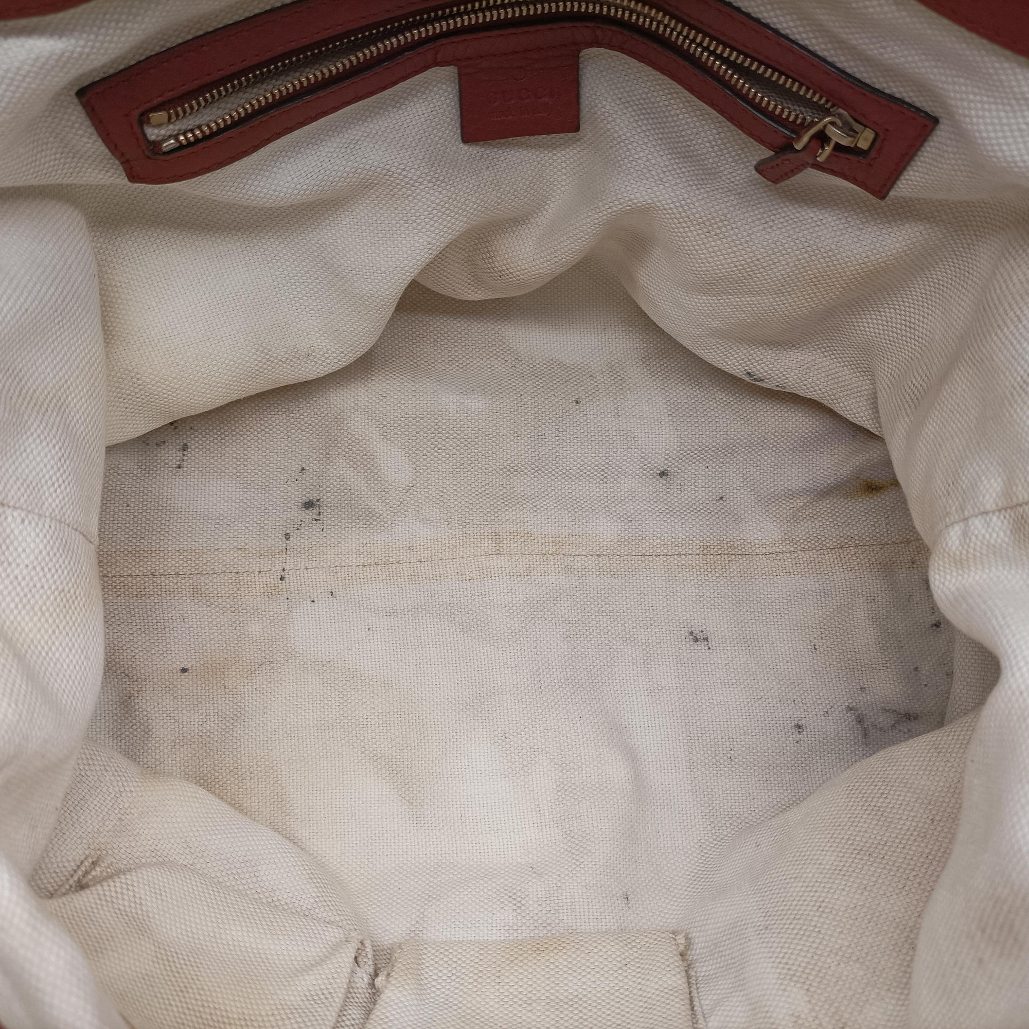Pre-owned Gucci GG Canvas Sherry Red×Beige canvas×leather 296850 handbag | stylenewstar