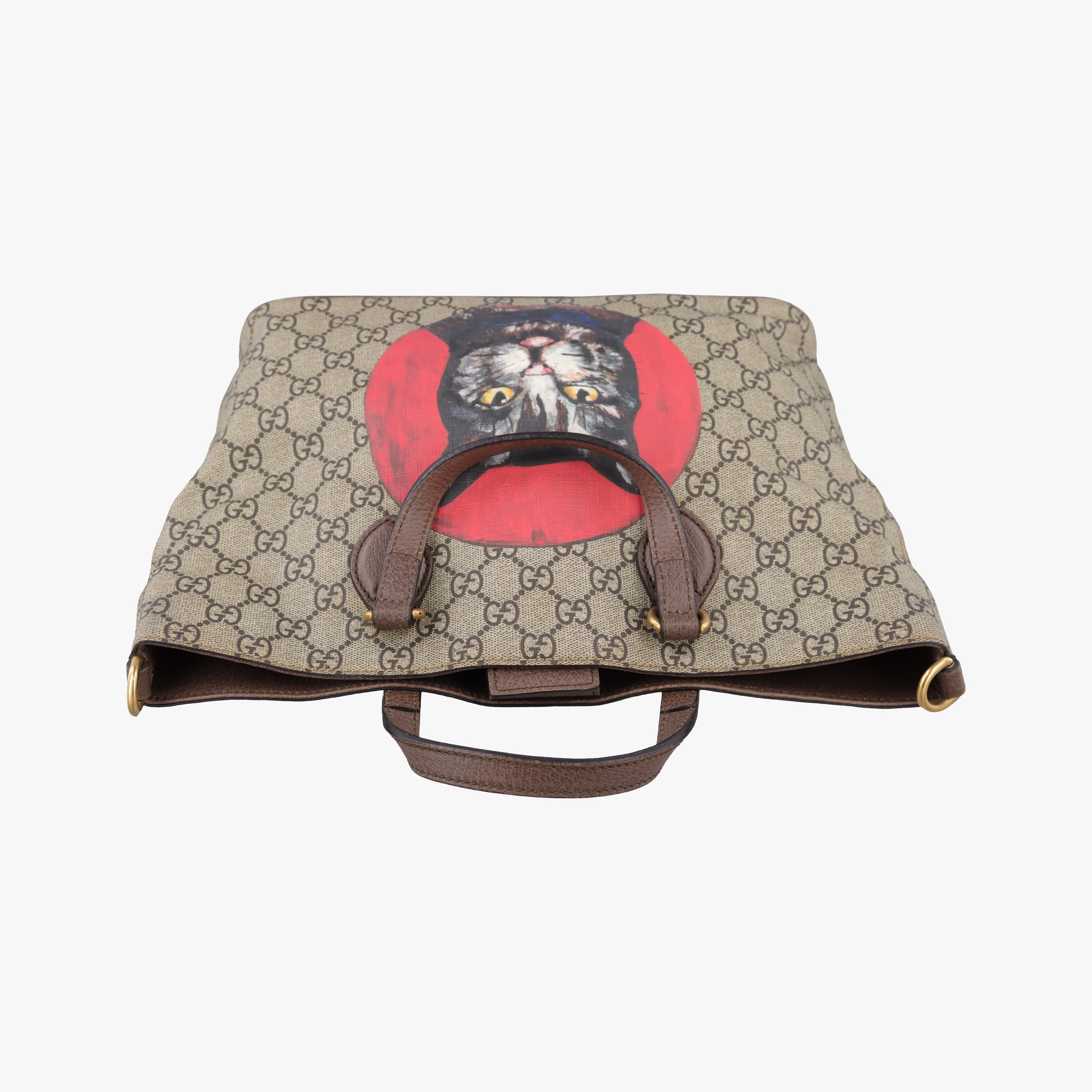 Pre-owned Gucci GG Supreme Bosco PATCHED beige×Multicolour PVC coated canvas 473887 handbag | stylenewstar