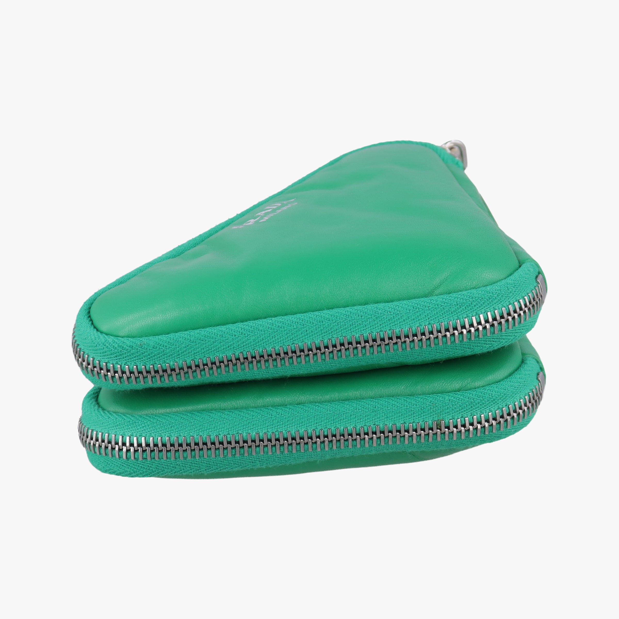 Vintage Prada triangle mini Green Leather  shoulderbag | stylenewstar