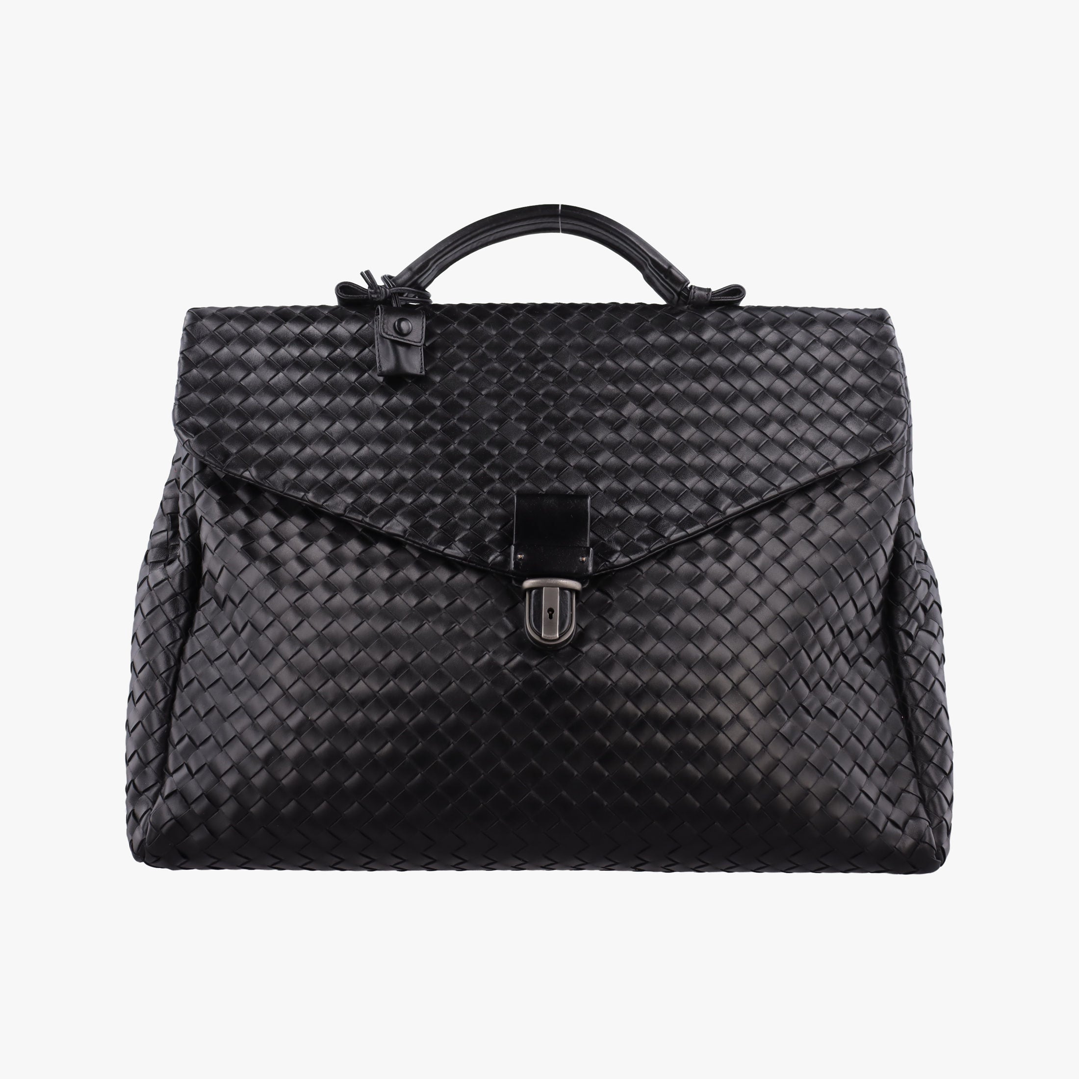 Pre-owned Bottega Veneta Intrecciato Black lambskin  handbag | stylenewstar