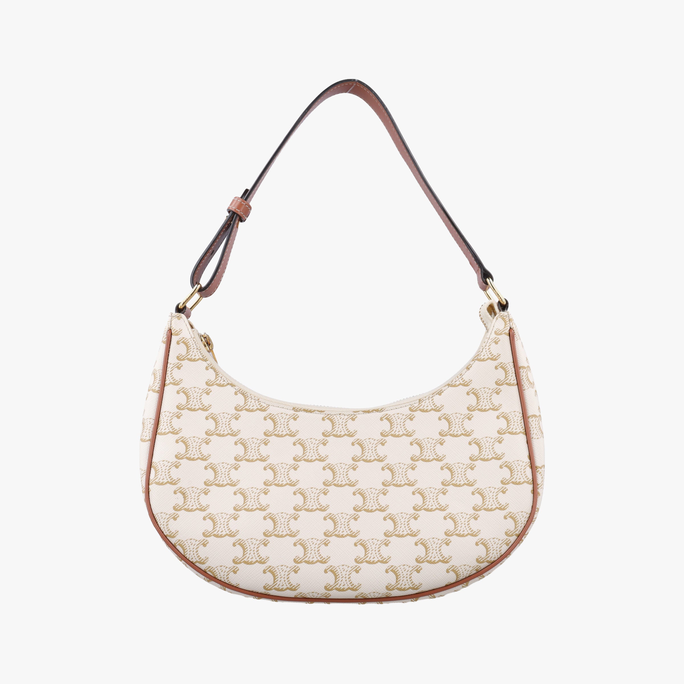Pre-owned Celine Triomphe AVA White PVC coated canvas  shoulderbag | stylenewstar