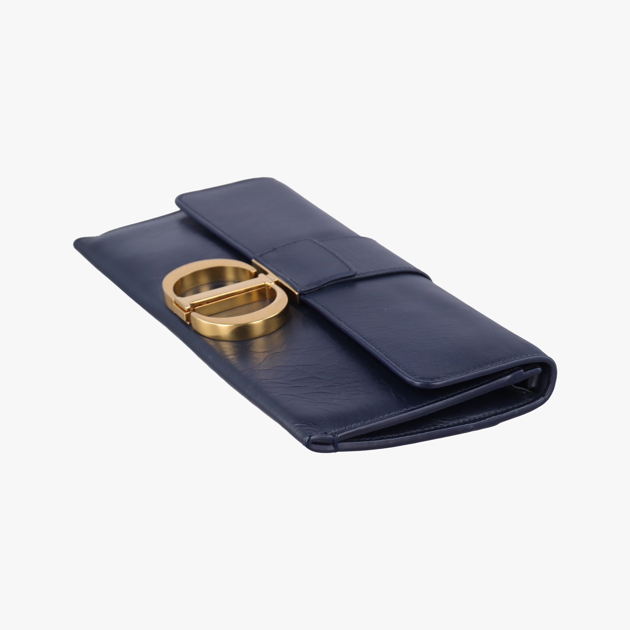 Pre-owned Christian Dior 30 Montaigne Navy leather  shoulderbag | stylenewstar