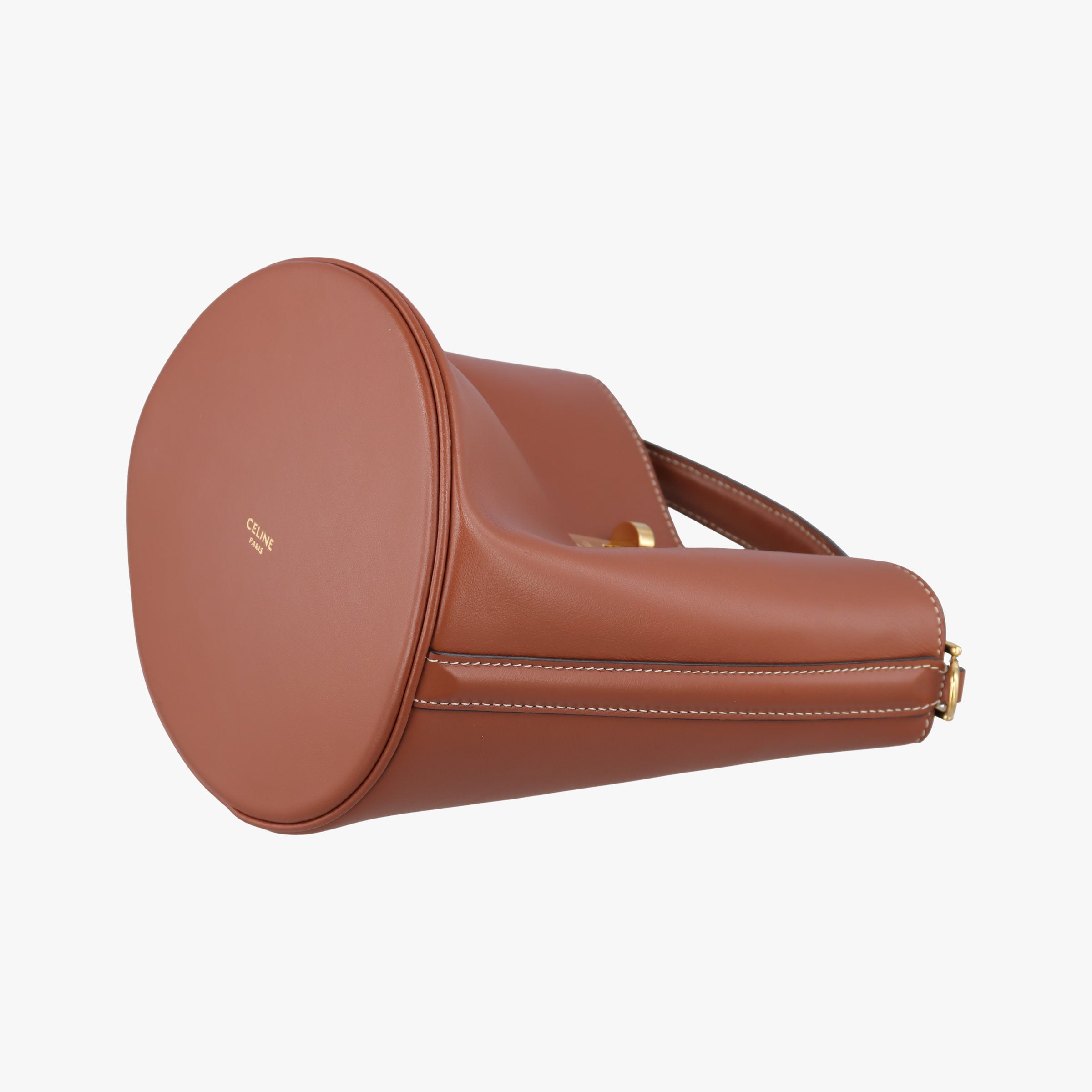 Pre-owned Celine Bucket 16 Brown Leather 195573 shoulderbag | stylenewstar