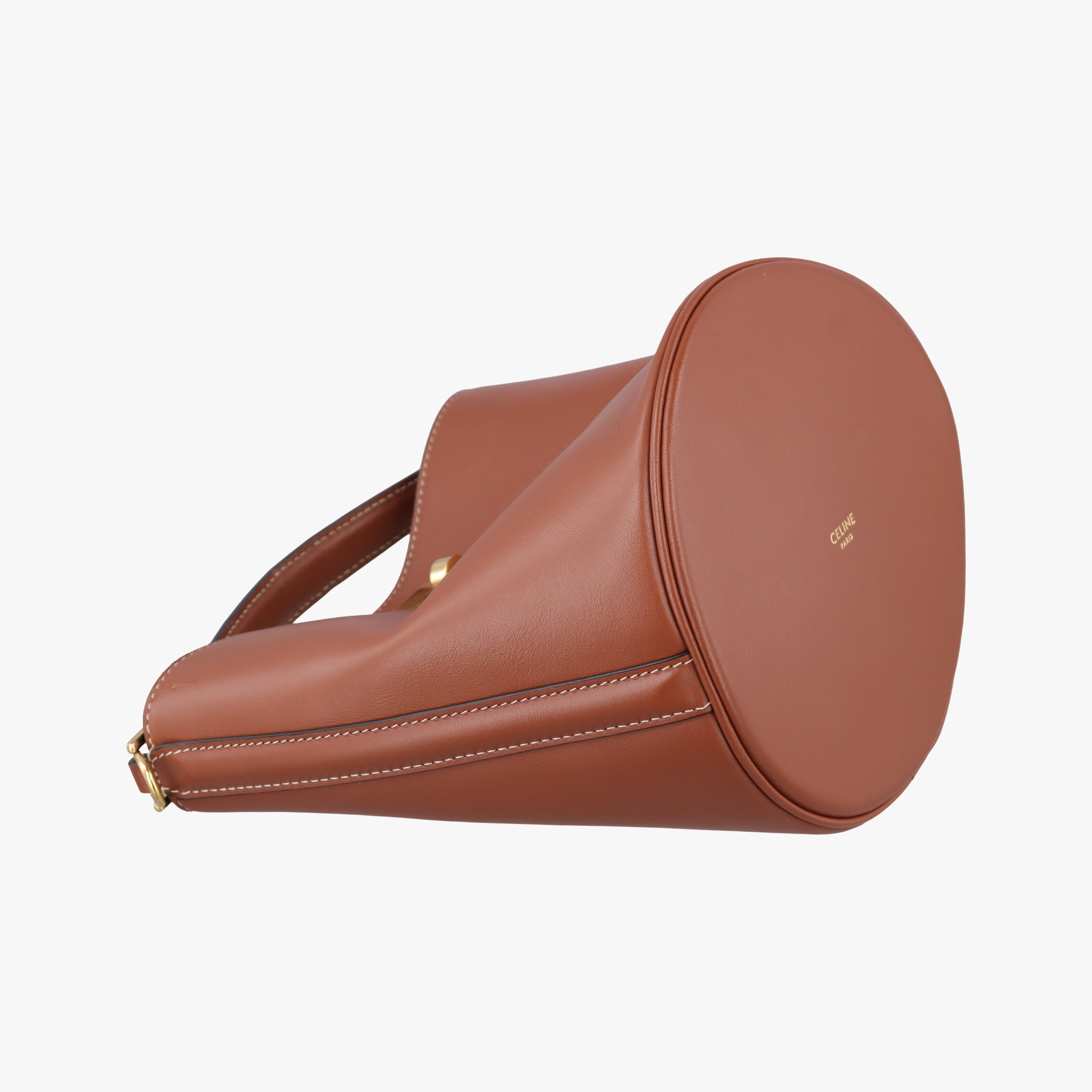 Pre-owned Celine Bucket 16 Brown Leather 195573 shoulderbag | stylenewstar