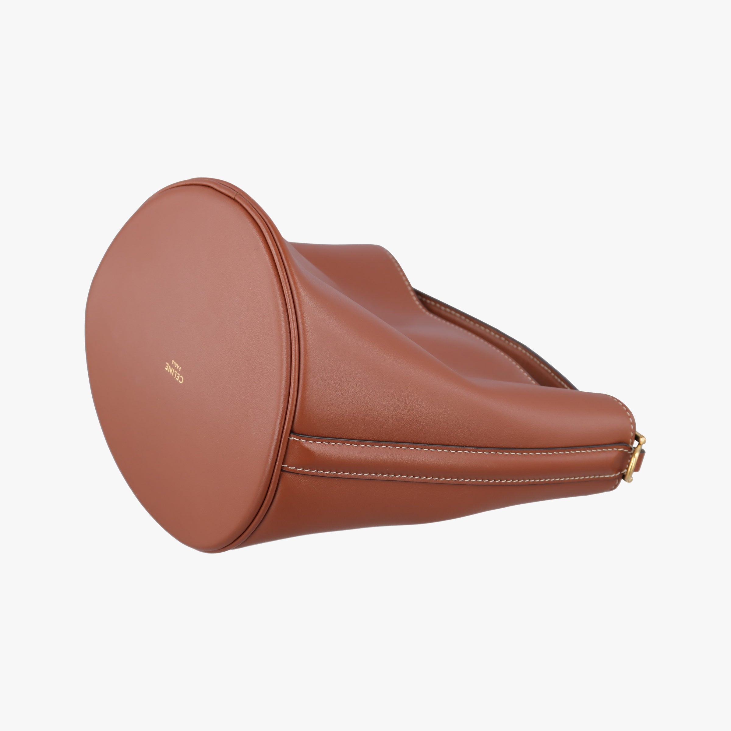 Pre-owned Celine Bucket 16 Brown Leather 195573 shoulderbag | stylenewstar
