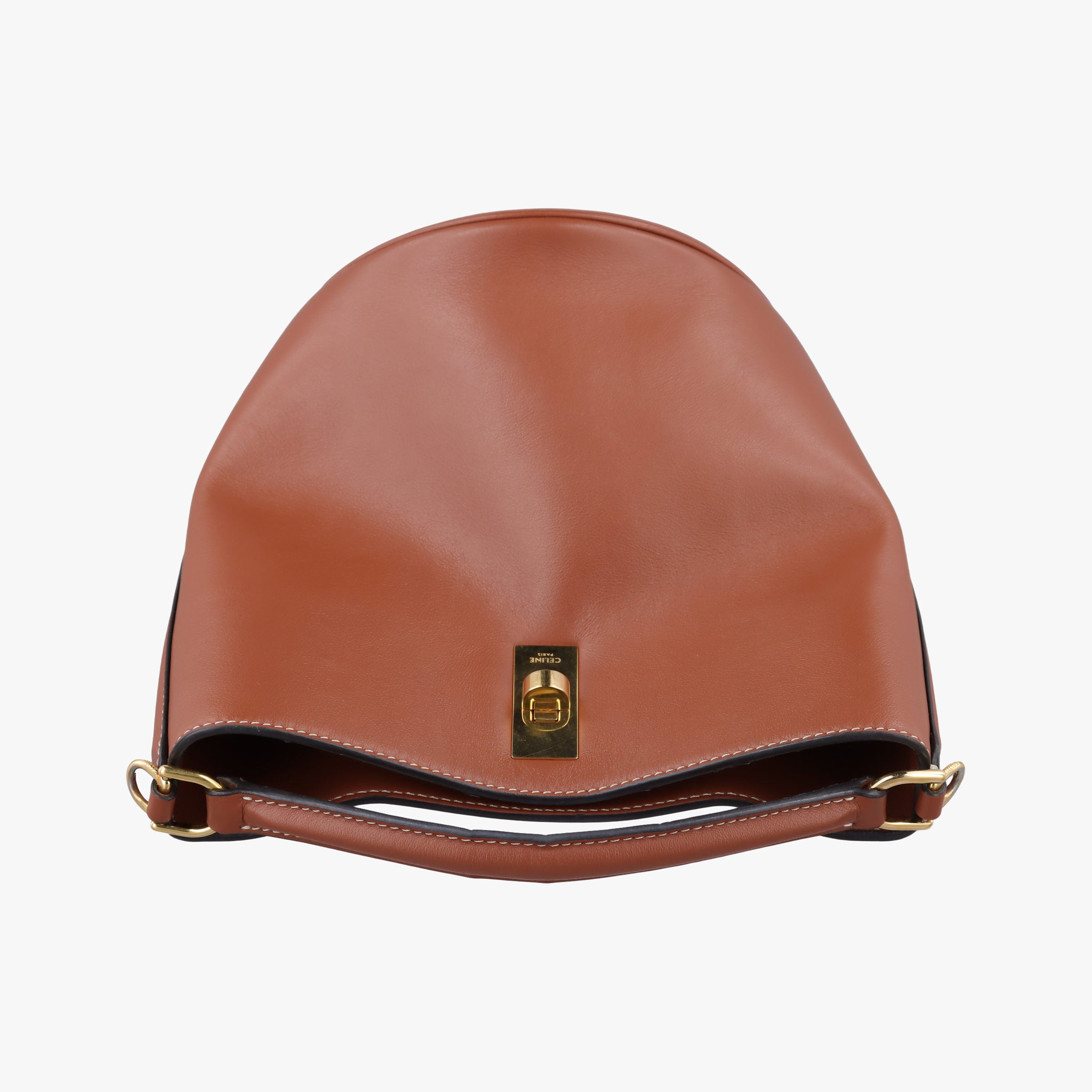 Pre-owned Celine Bucket 16 Brown Leather 195573 shoulderbag | stylenewstar