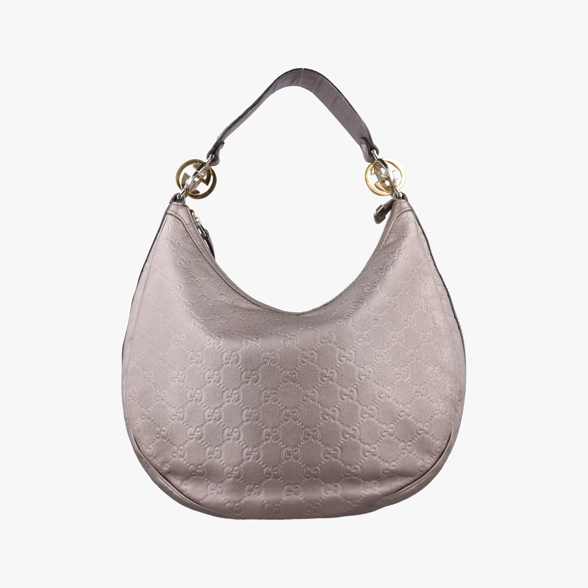 Pre-owned Gucci GG Twins Hobo Golden Leather 232962 shoulderbag | stylenewstar