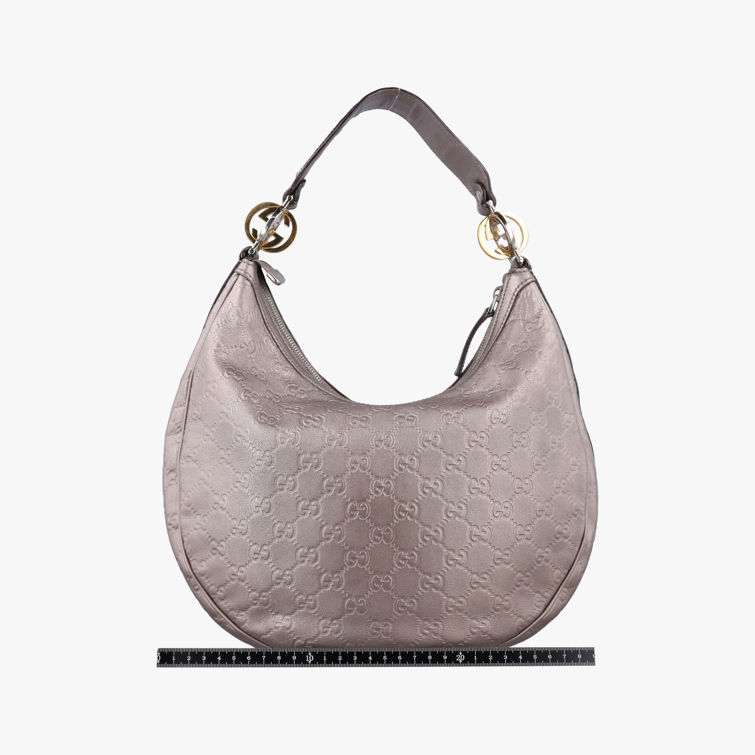 Pre-owned Gucci GG Twins Hobo Golden Leather 232962 shoulderbag | stylenewstar