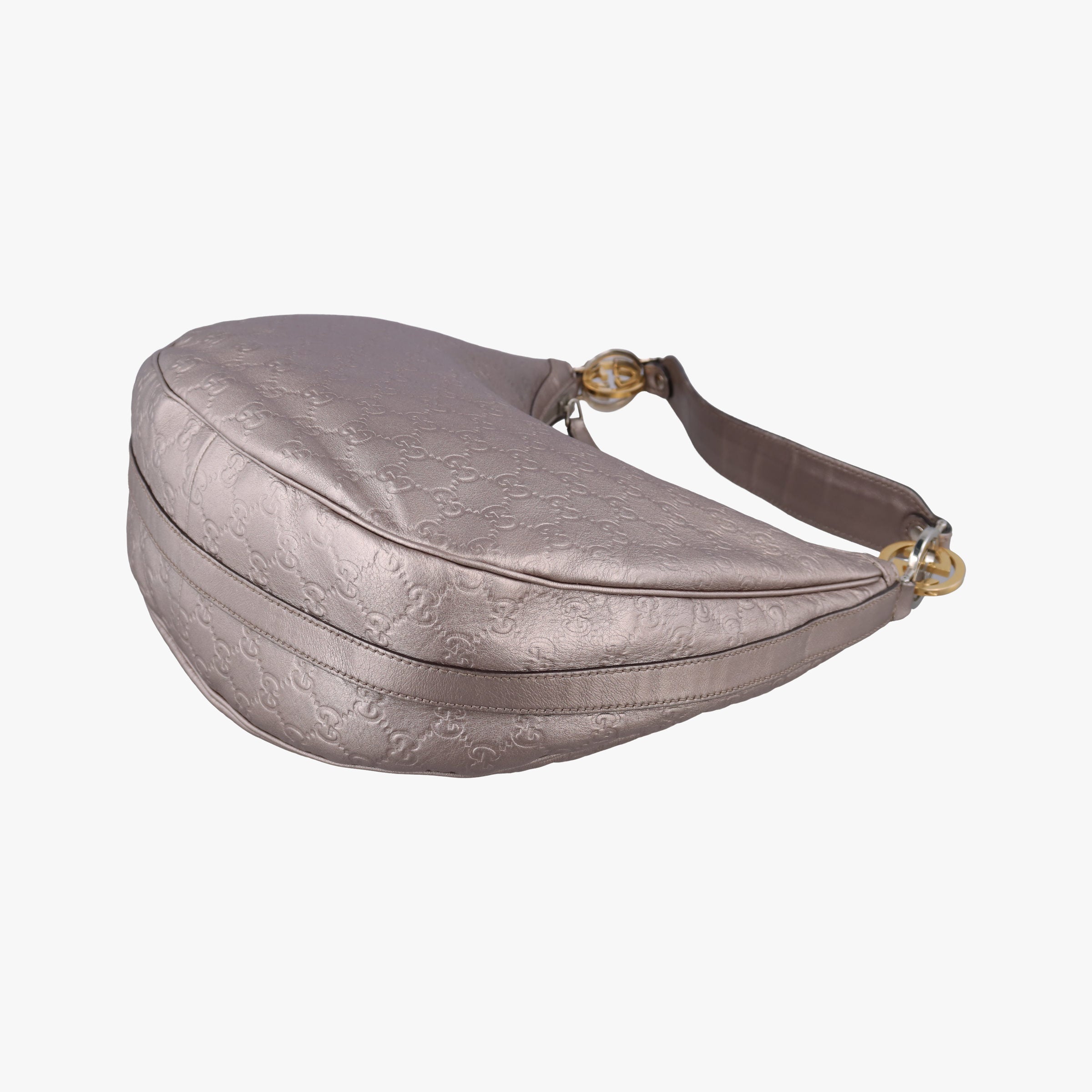 Pre-owned Gucci GG Twins Hobo Golden Leather 232962 shoulderbag | stylenewstar