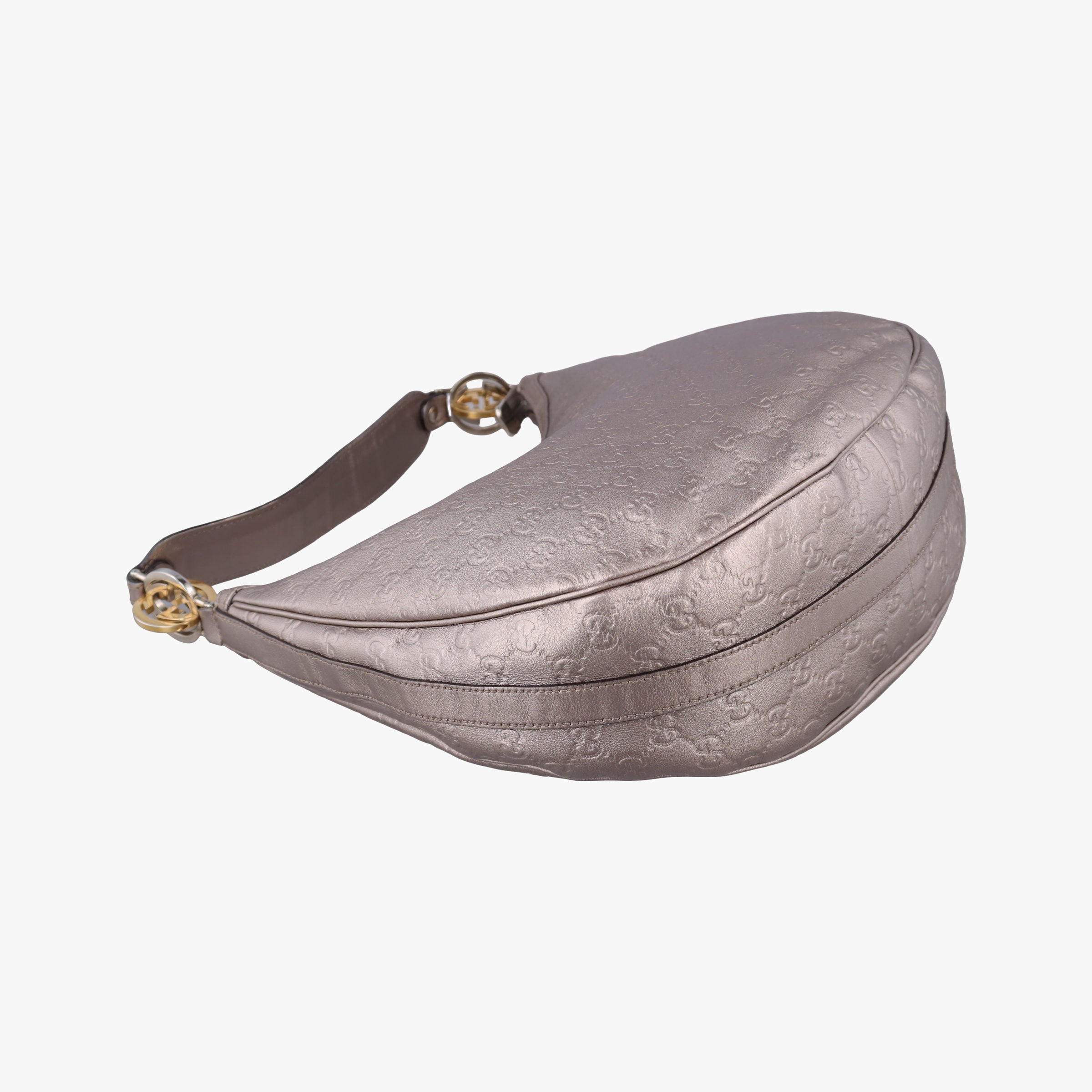 Pre-owned Gucci GG Twins Hobo Golden Leather 232962 shoulderbag | stylenewstar