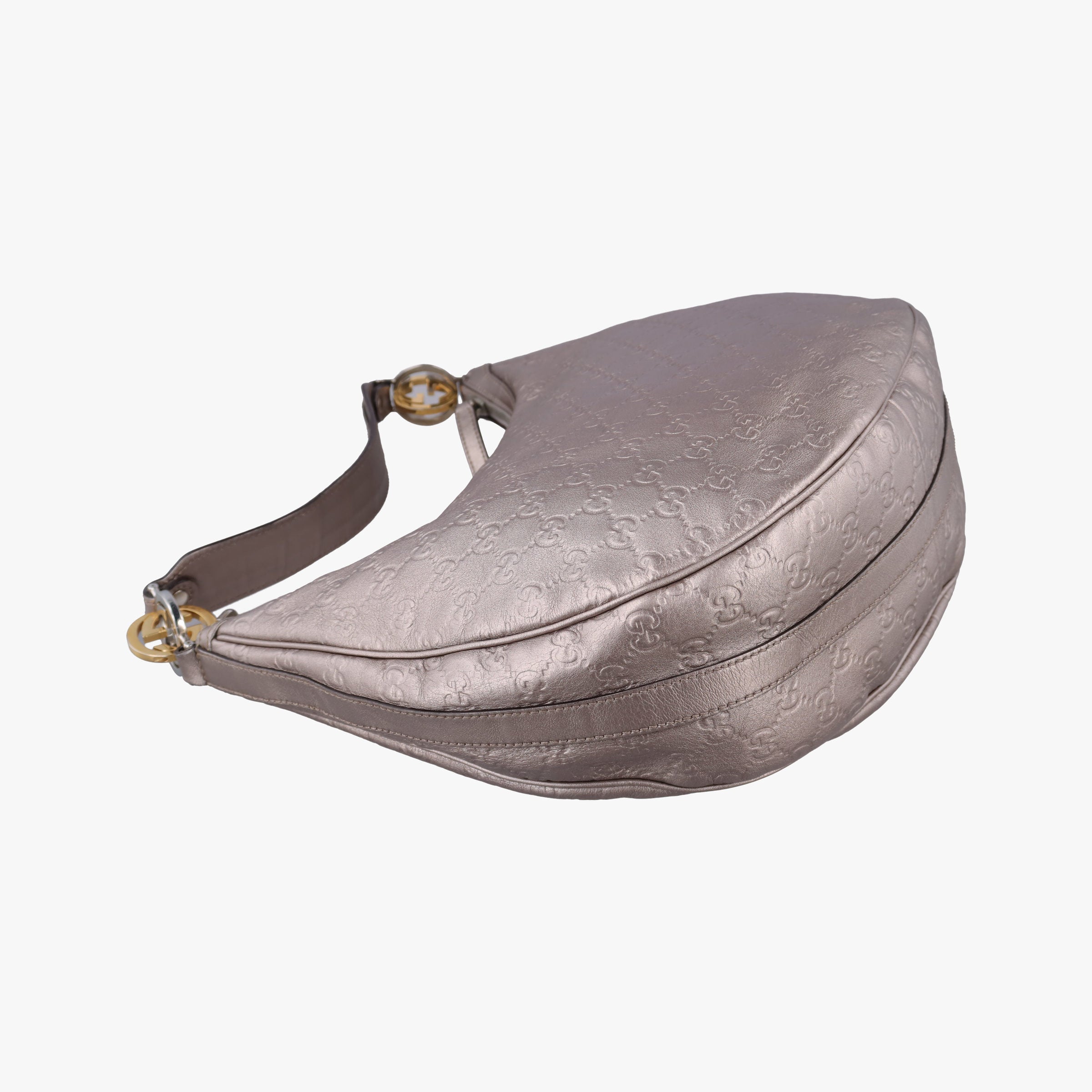 Pre-owned Gucci GG Twins Hobo Golden Leather 232962 shoulderbag | stylenewstar