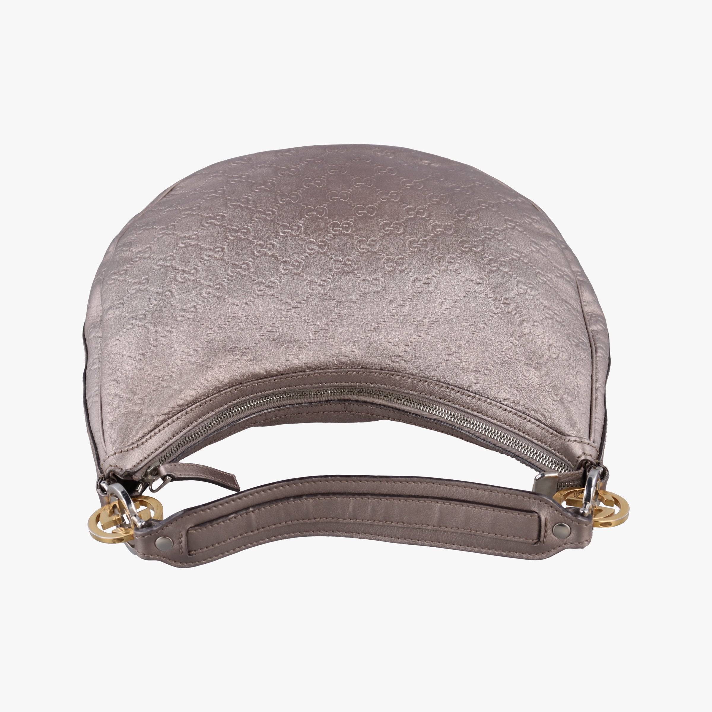 Pre-owned Gucci GG Twins Hobo Golden Leather 232962 shoulderbag | stylenewstar