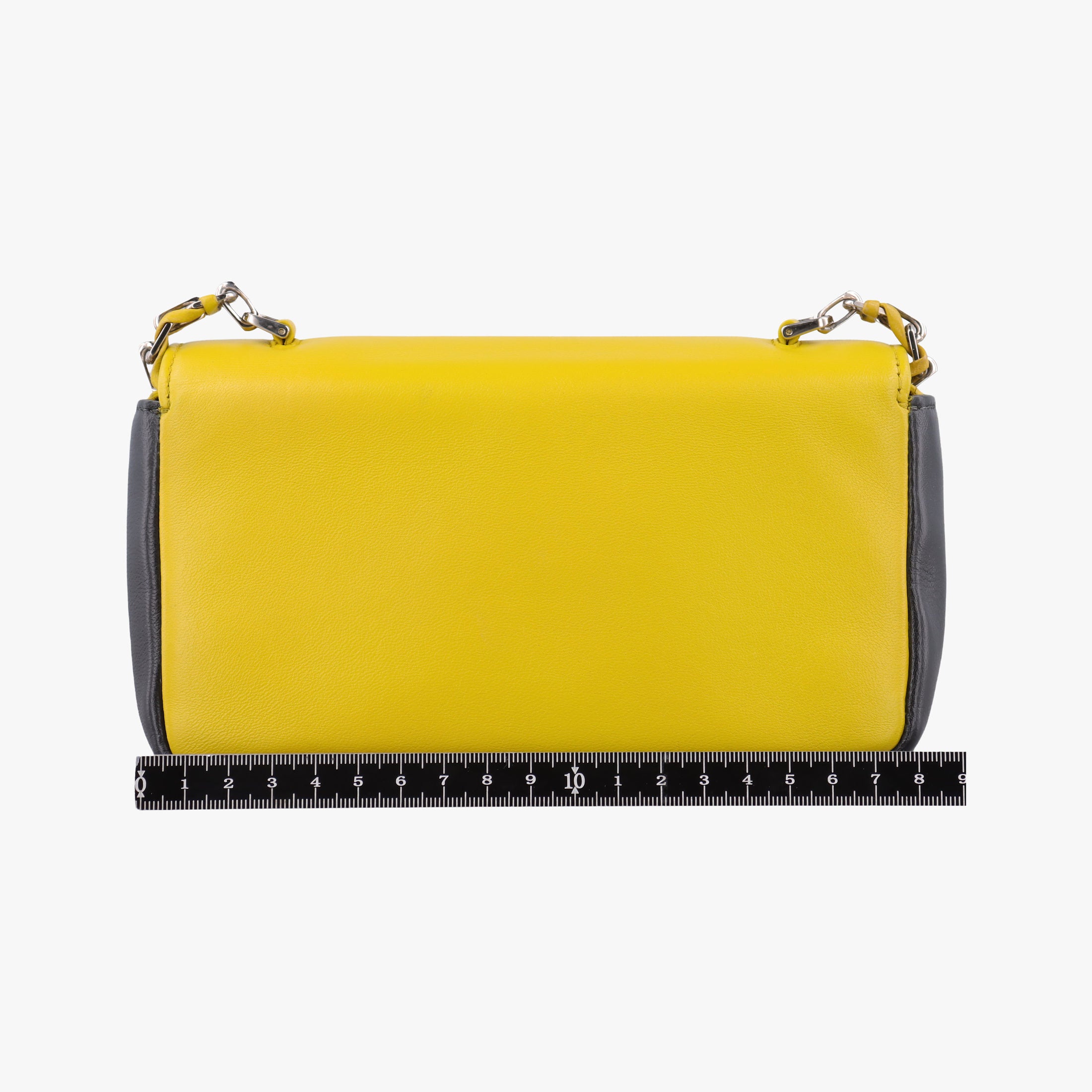 Pre-owned Fendi Mini Be Baguette Yellow × Black Leather 8M0315 shoulderbag | stylenewstar