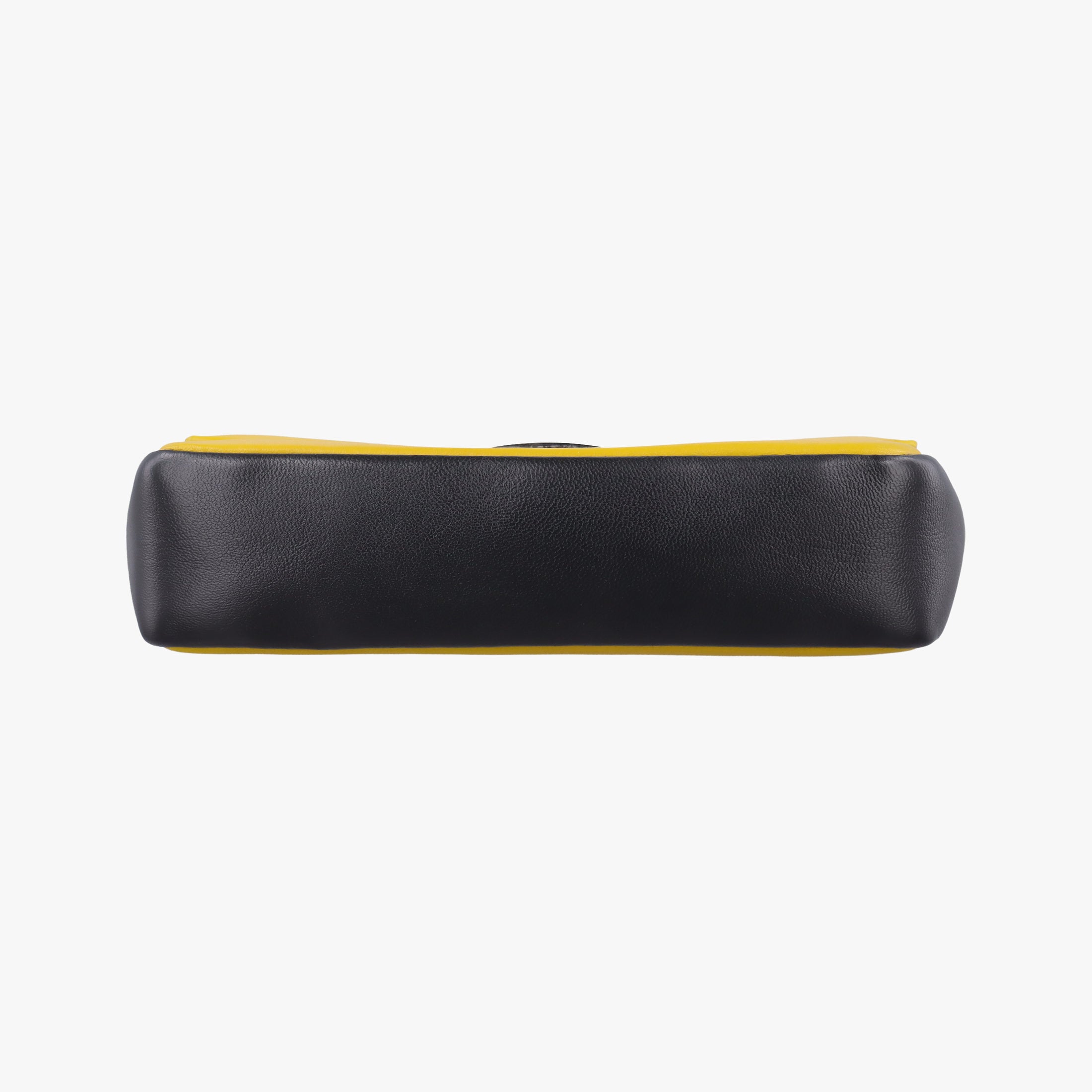 Pre-owned Fendi Mini Be Baguette Yellow × Black Leather 8M0315 shoulderbag | stylenewstar