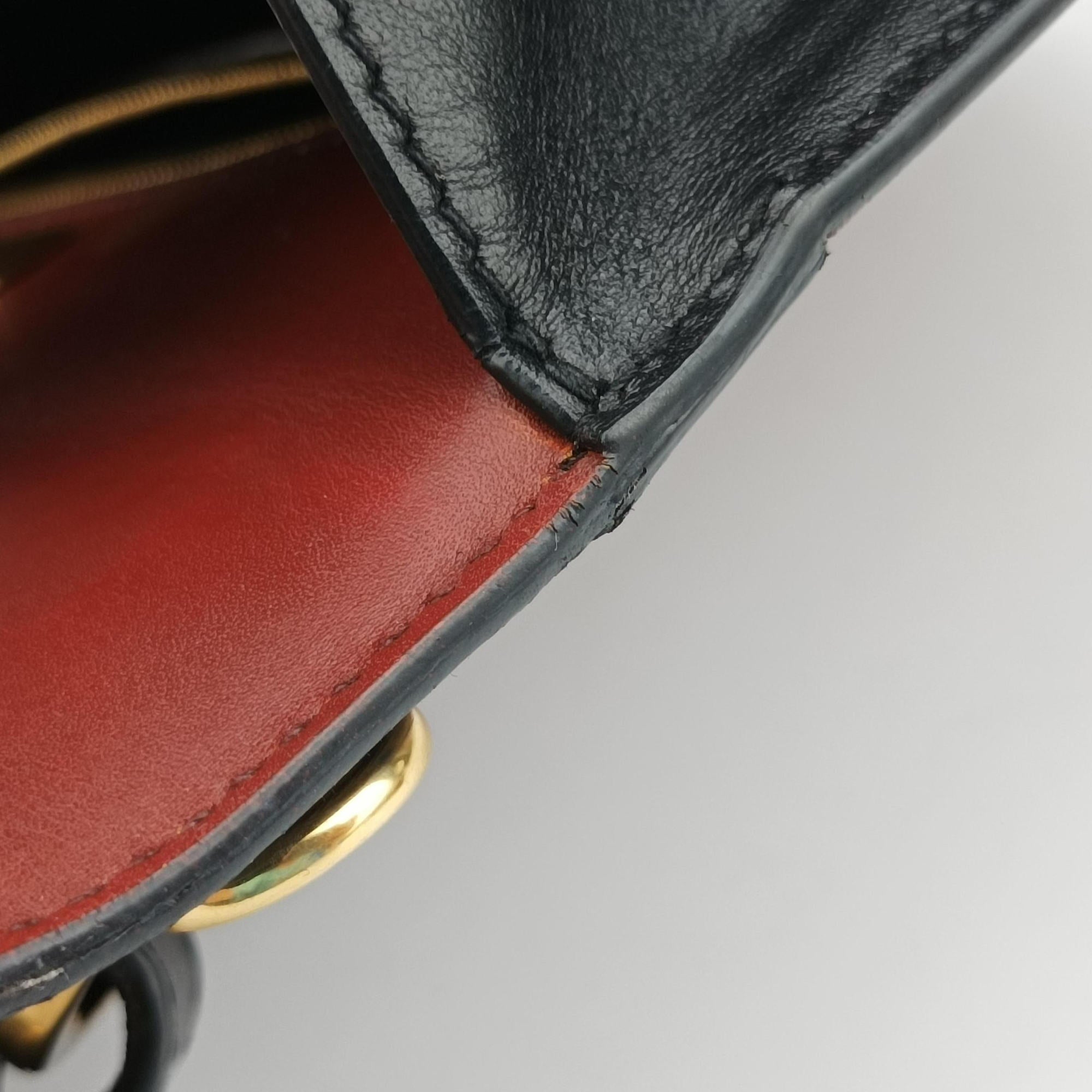 Pre-owned Prada Animalier Cahier Lions Head Black×Red Leather 1BD089 shoulderbag | stylenewstar