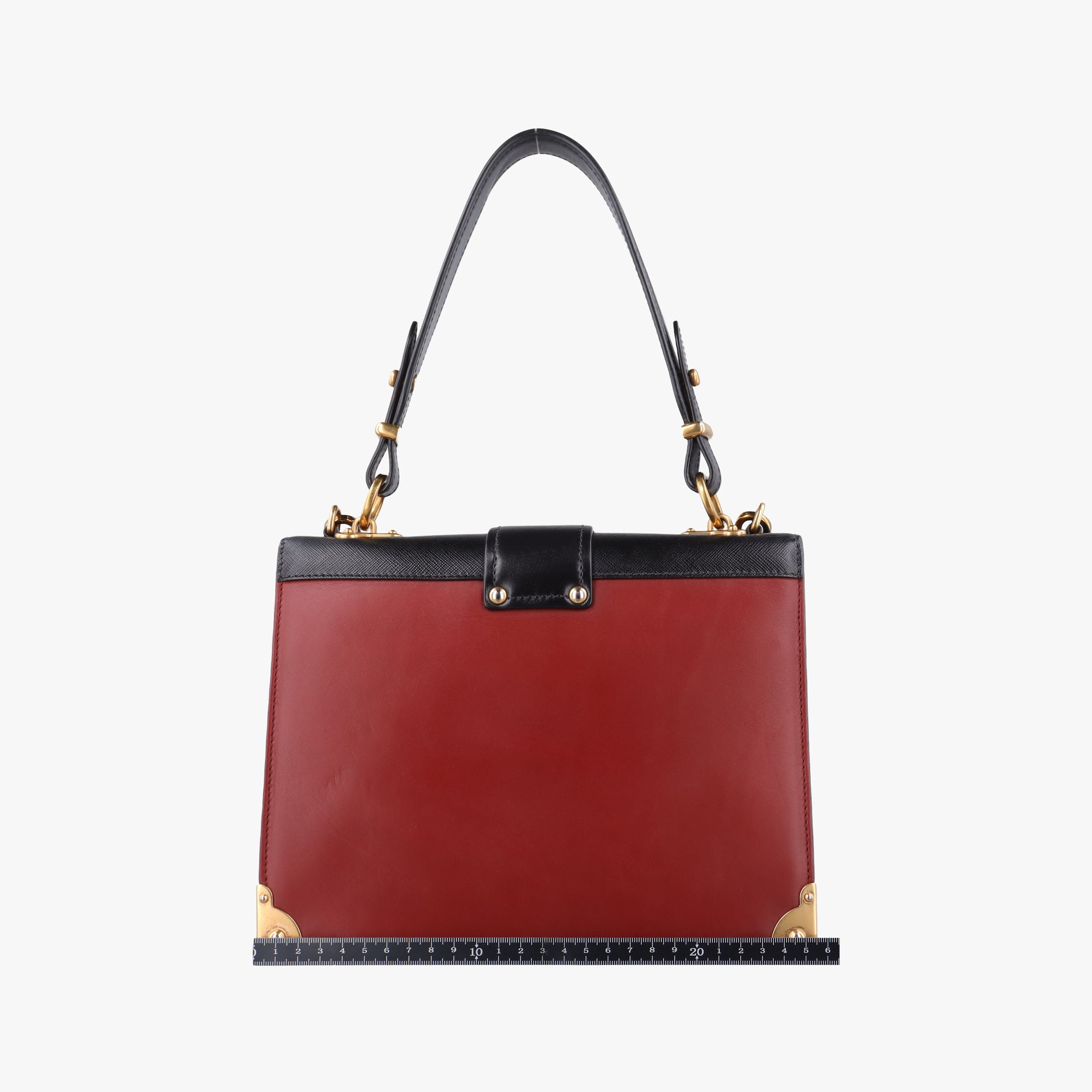 Pre-owned Prada Animalier Cahier Lions Head Black×Red Leather 1BD089 shoulderbag | stylenewstar