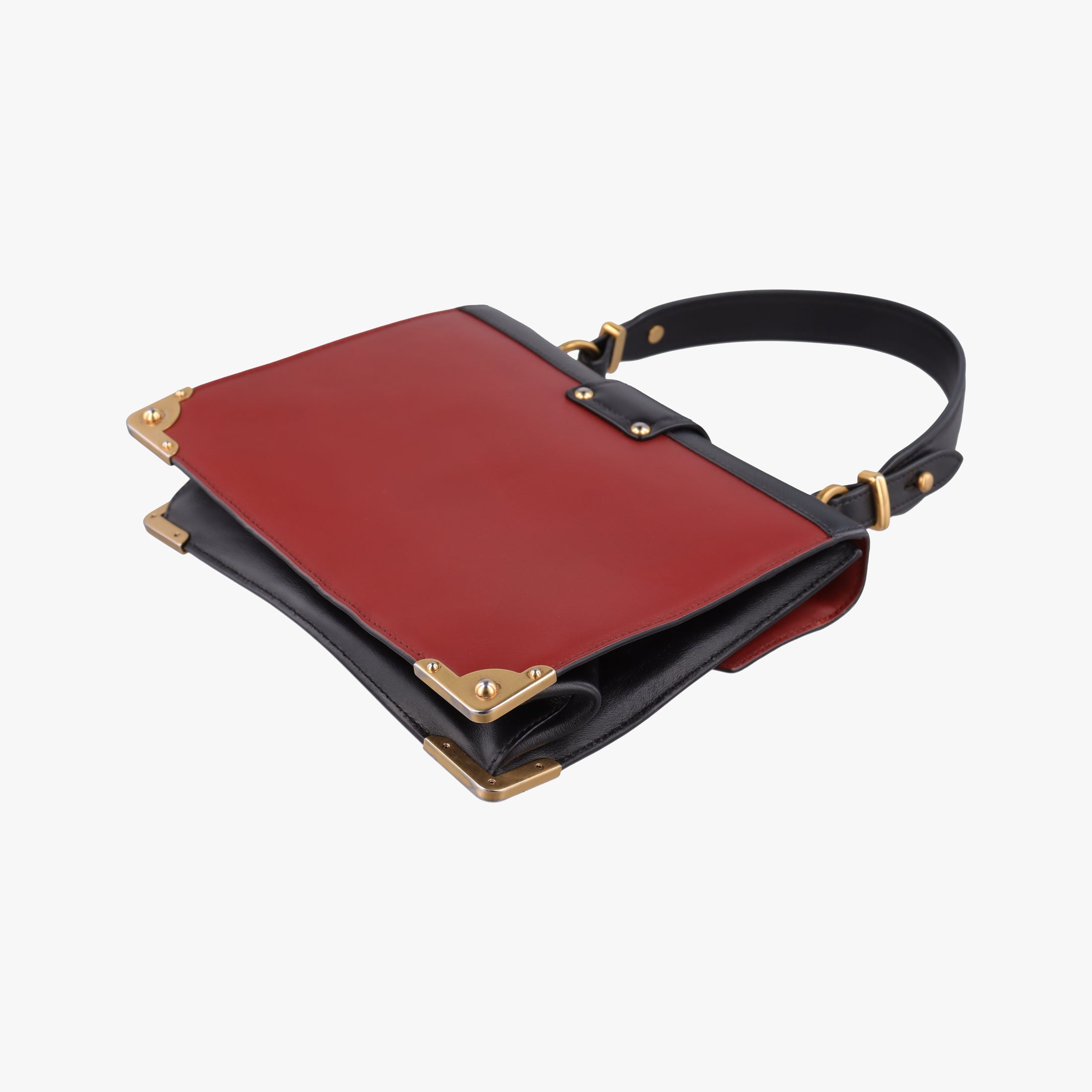 Pre-owned Prada Animalier Cahier Lions Head Black×Red Leather 1BD089 shoulderbag | stylenewstar