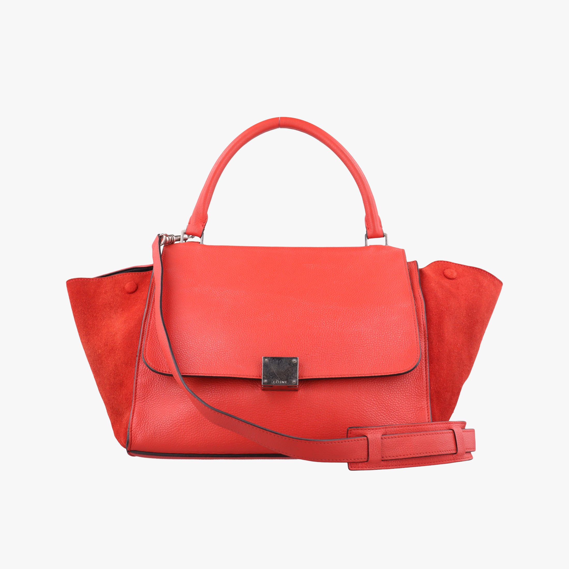 Vintage Celine Trapeze Orange Suede×leather  shoulderbag | stylenewstar
